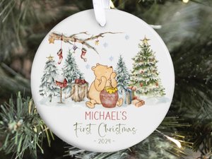 Classic Pooh Ornament ~ Winnie The Pooh Ornament ~ Pooh Baby Ornament ~ Classic Pooh First Christmas ~ Baby's First Christmas Pooh Ornament