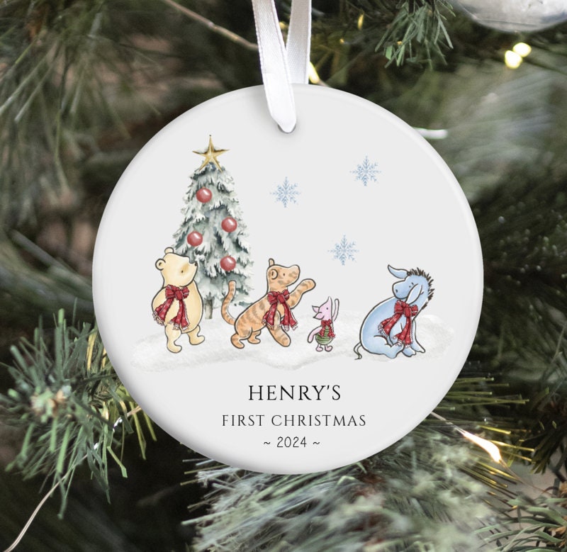 Classic Pooh Ornament ~ Winnie The Pooh Ornament ~ Pooh Baby Ornament ~ Classic Pooh First Christmas ~ Baby's First Christmas Pooh Ornament