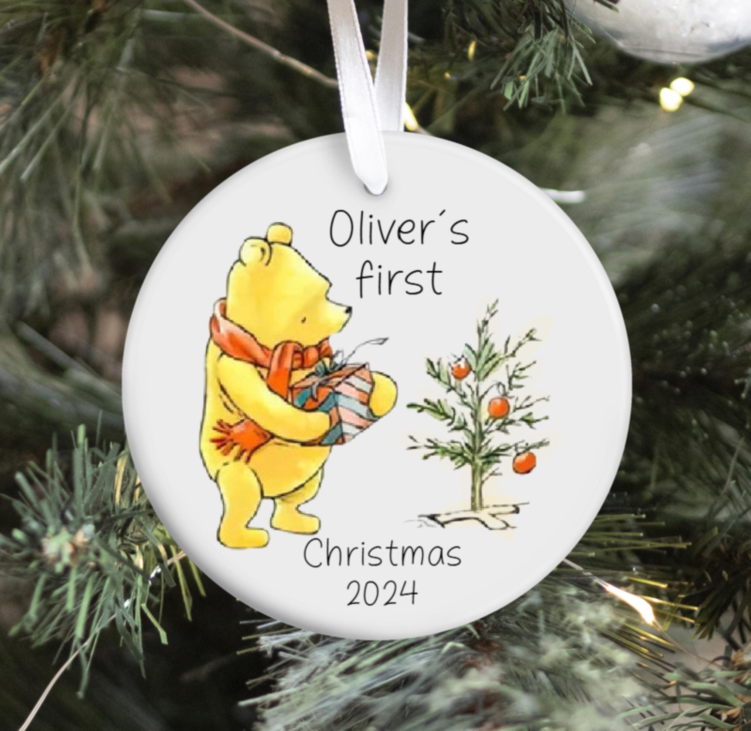 Classic Pooh Ornament ~ Winnie The Pooh Ornament ~ Pooh Baby Ornament ~ Classic Pooh First Christmas ~ Baby's First Christmas Pooh Ornament