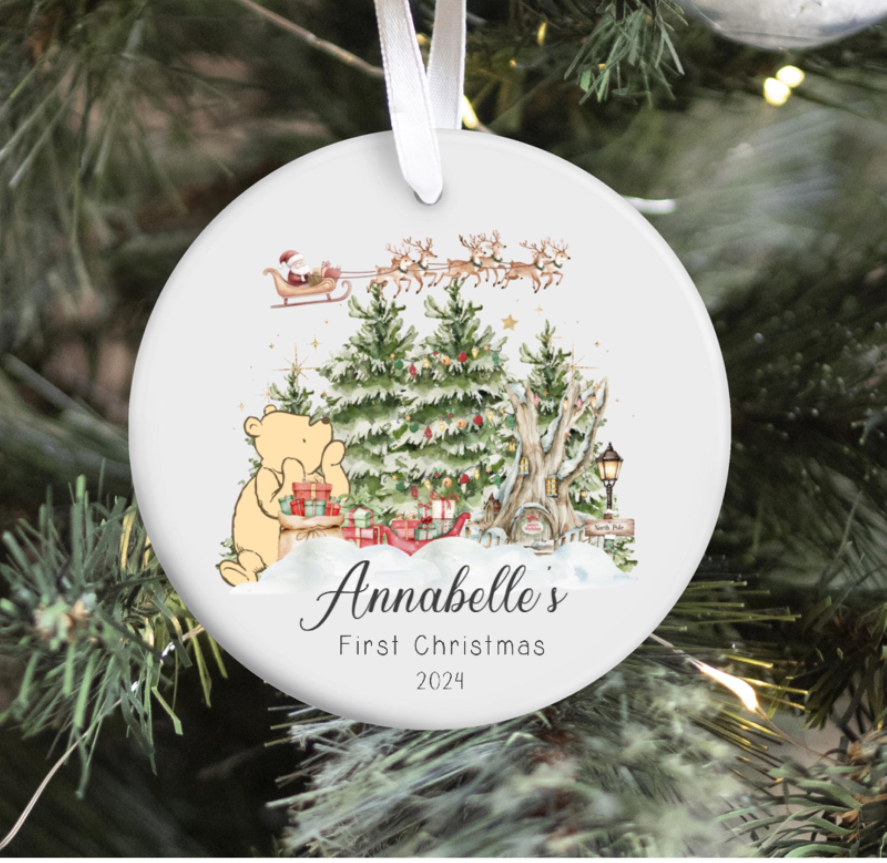 Classic Pooh Ornament ~ Winnie The Pooh Ornament ~ Pooh Baby Ornament ~ Classic Pooh First Christmas ~ Baby's First Christmas Pooh Ornament