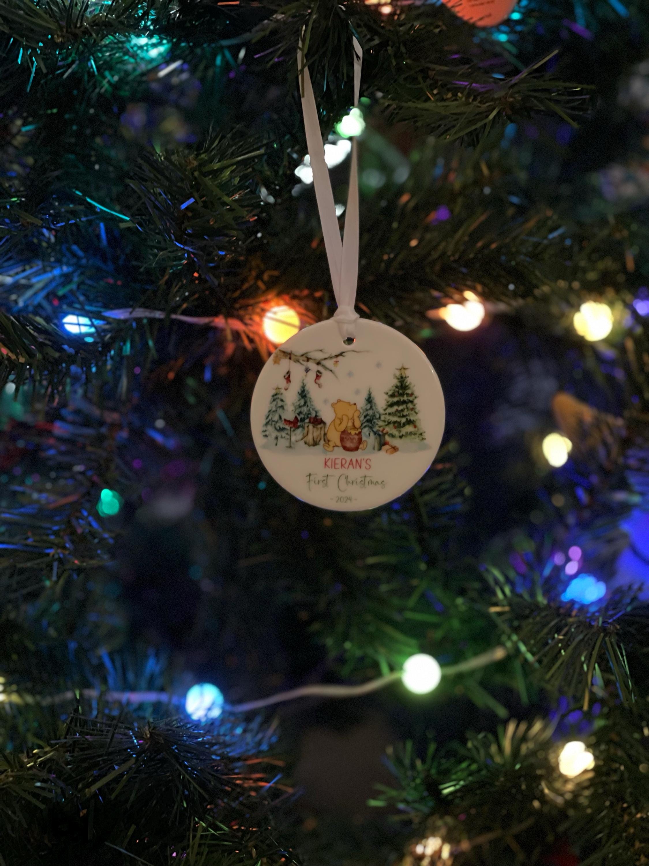 Classic Pooh Ornament ~ Winnie The Pooh Ornament ~ Pooh Baby Ornament ~ Classic Pooh First Christmas ~ Baby's First Christmas Pooh Ornament