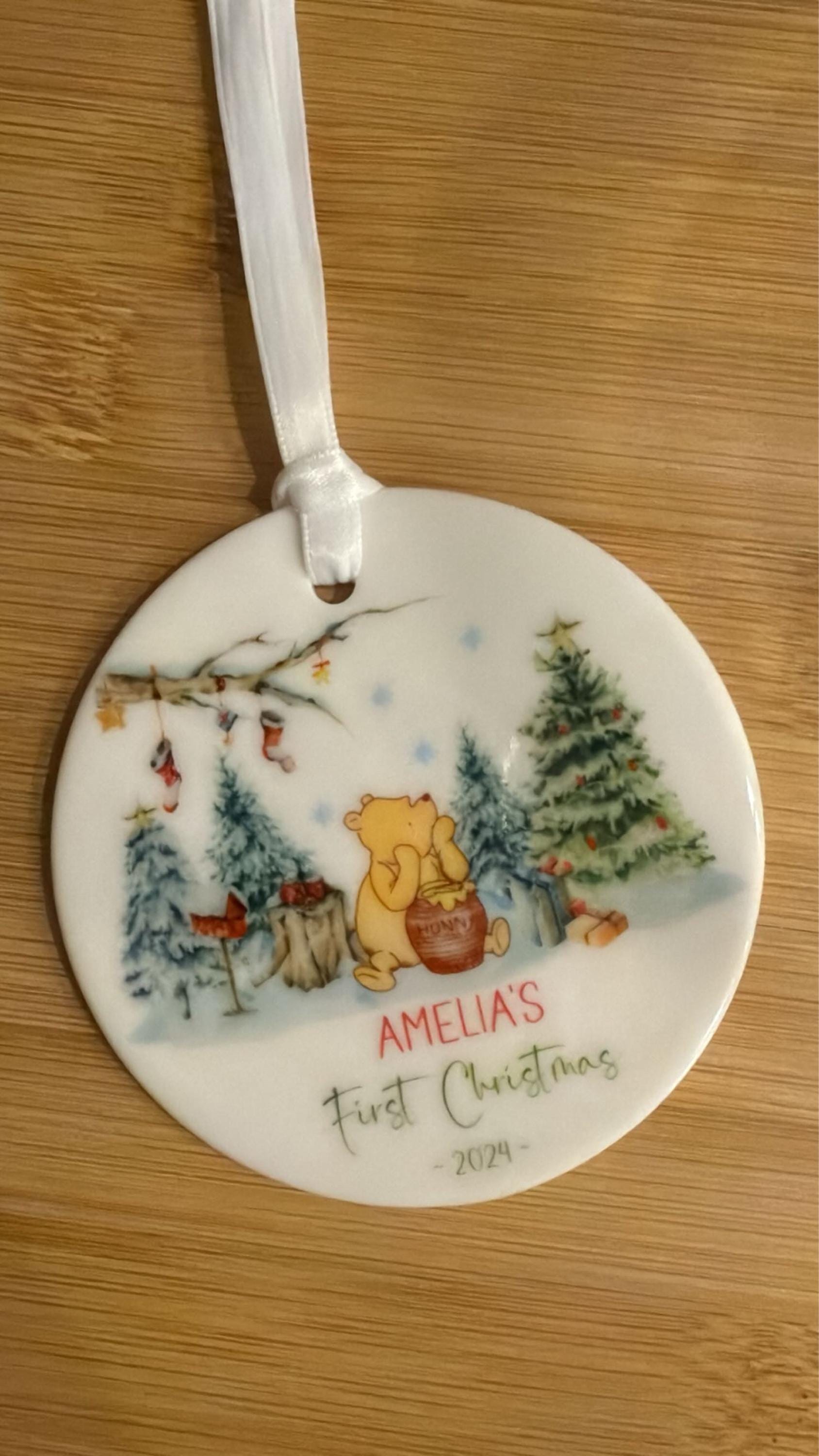 Classic Pooh Ornament ~ Winnie The Pooh Ornament ~ Pooh Baby Ornament ~ Classic Pooh First Christmas ~ Baby's First Christmas Pooh Ornament