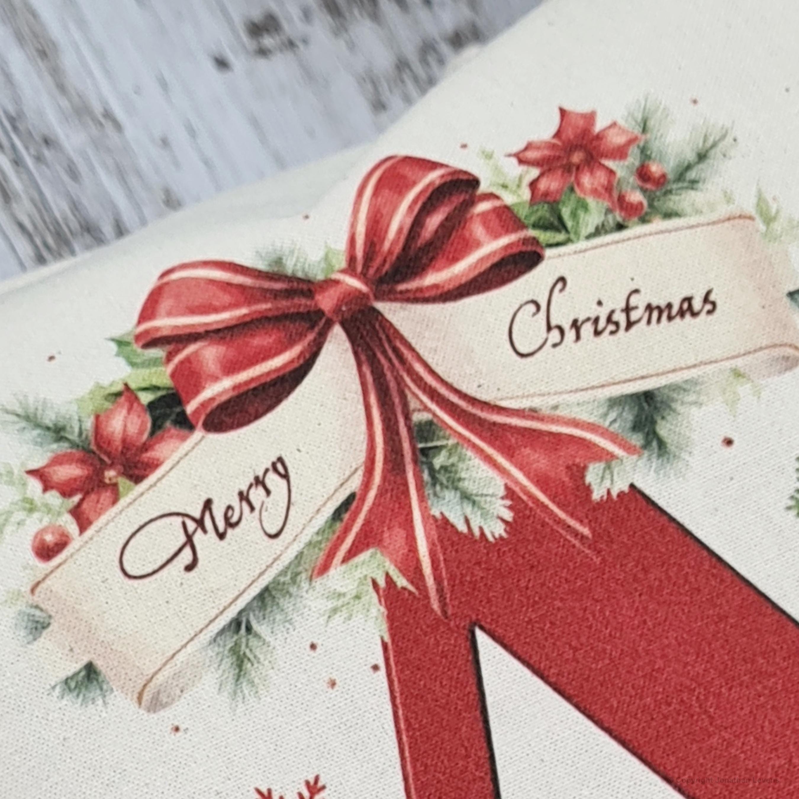 Santa sack for kids and children add name initial | personalised Christmas present bag |  custom Xmas stocking for gifts