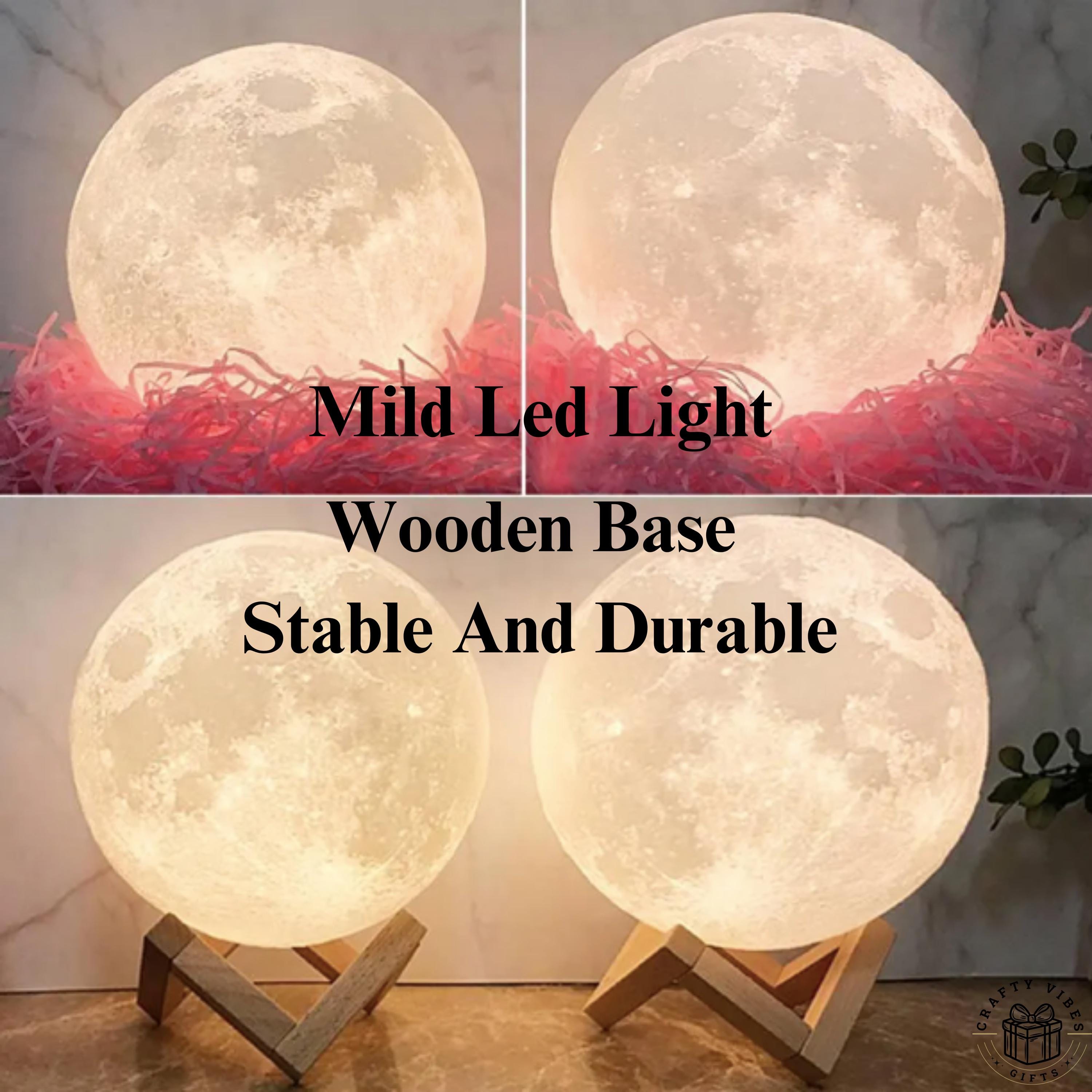 Custom Pet Photo Moon Lamp 3D Printed Personalized Night Light Pet Memorial Gift for Dog Cat Lover Unique Pet Owner Home Decor LED Lamp Gift