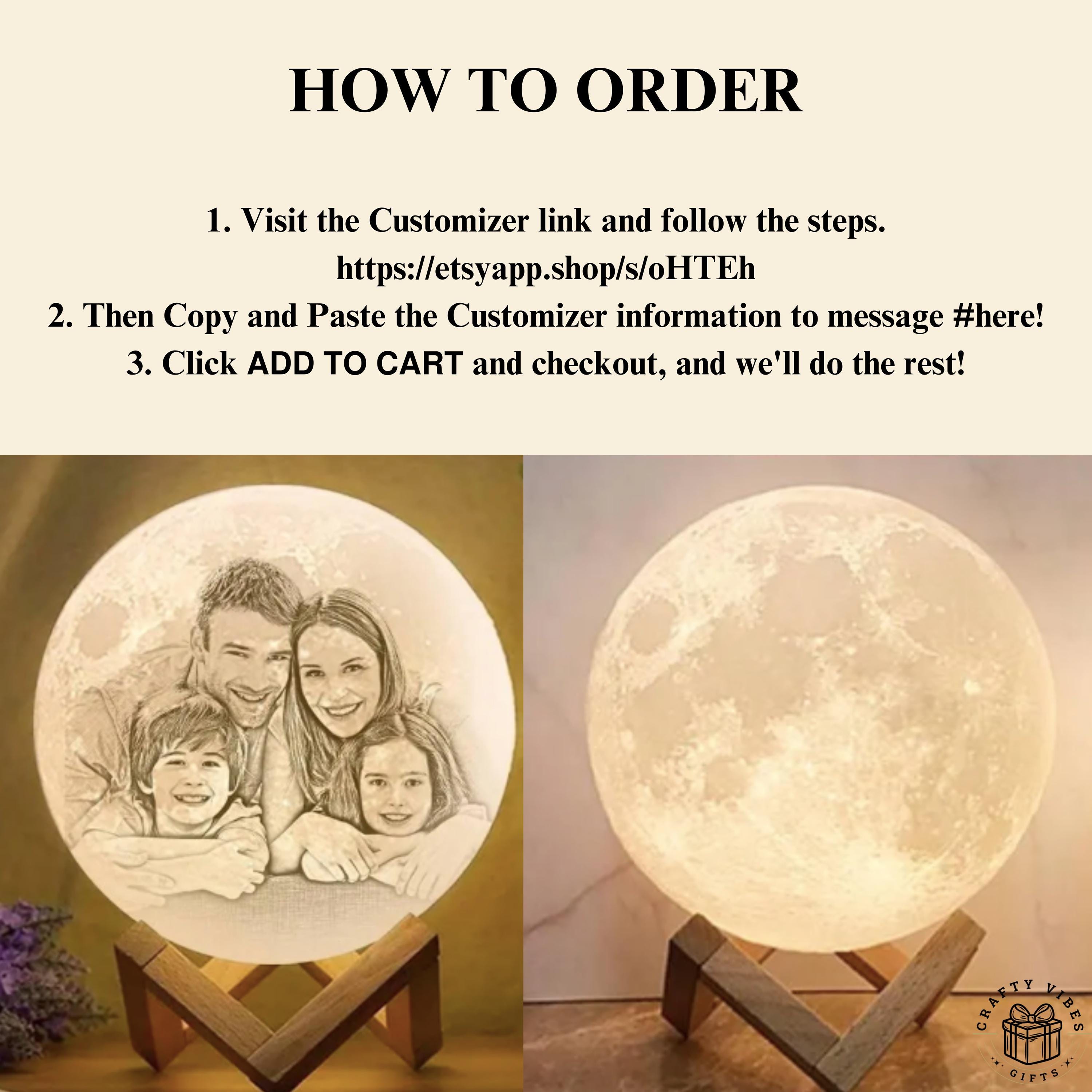 Custom Pet Photo Moon Lamp 3D Printed Personalized Night Light Pet Memorial Gift for Dog Cat Lover Unique Pet Owner Home Decor LED Lamp Gift