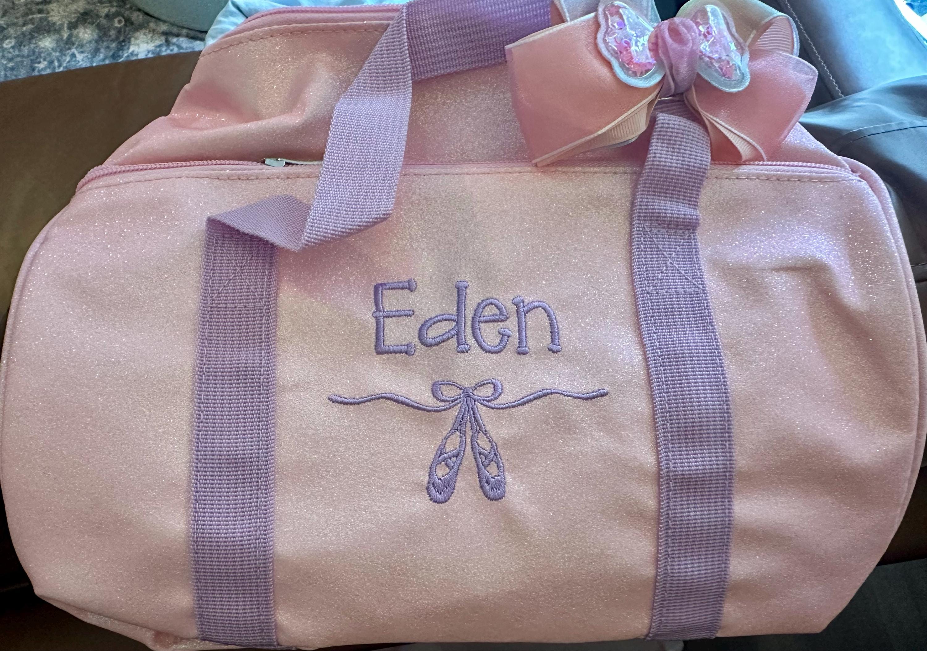 Sparkly Ballet Dance Bag for Little Girls-Toddler Weekender Bag-Custom Name Duffel Bag for Little Ballerinas-Personalized Birthday Gift