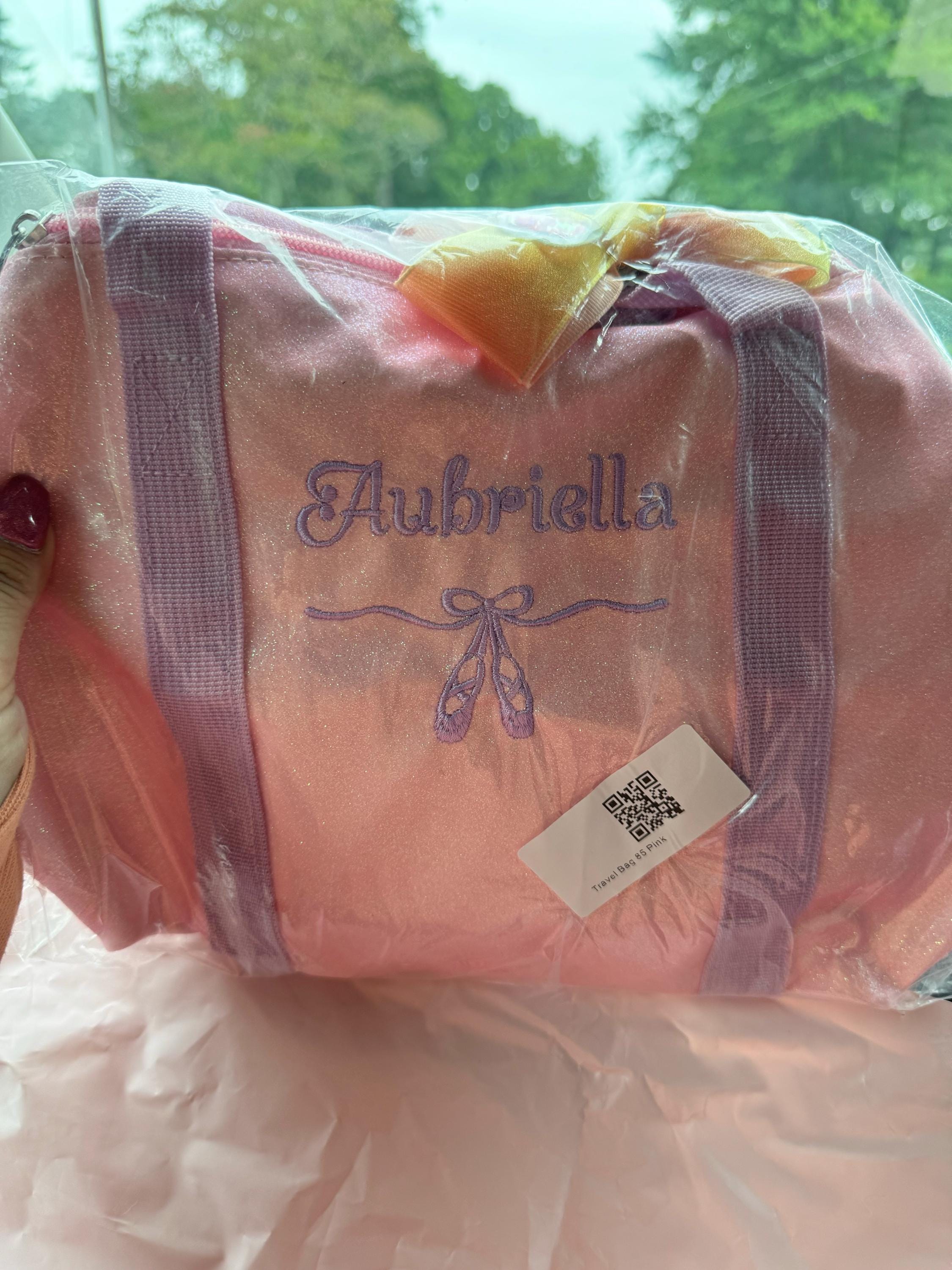 Sparkly Ballet Dance Bag for Little Girls-Toddler Weekender Bag-Custom Name Duffel Bag for Little Ballerinas-Personalized Birthday Gift