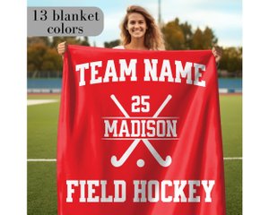 Personalized Field Hockey Blanket Custom Team Name Field Hockey Senior Gift for Field Hockey Team Gift Personalized Field Hockey Senior Gift