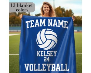 Personalized Volleyball Blanket Custom Team Name Volleyball Senior Gift for Volleyball Team Gift Girls Volleyball Gift Boys Volleyball Gifts