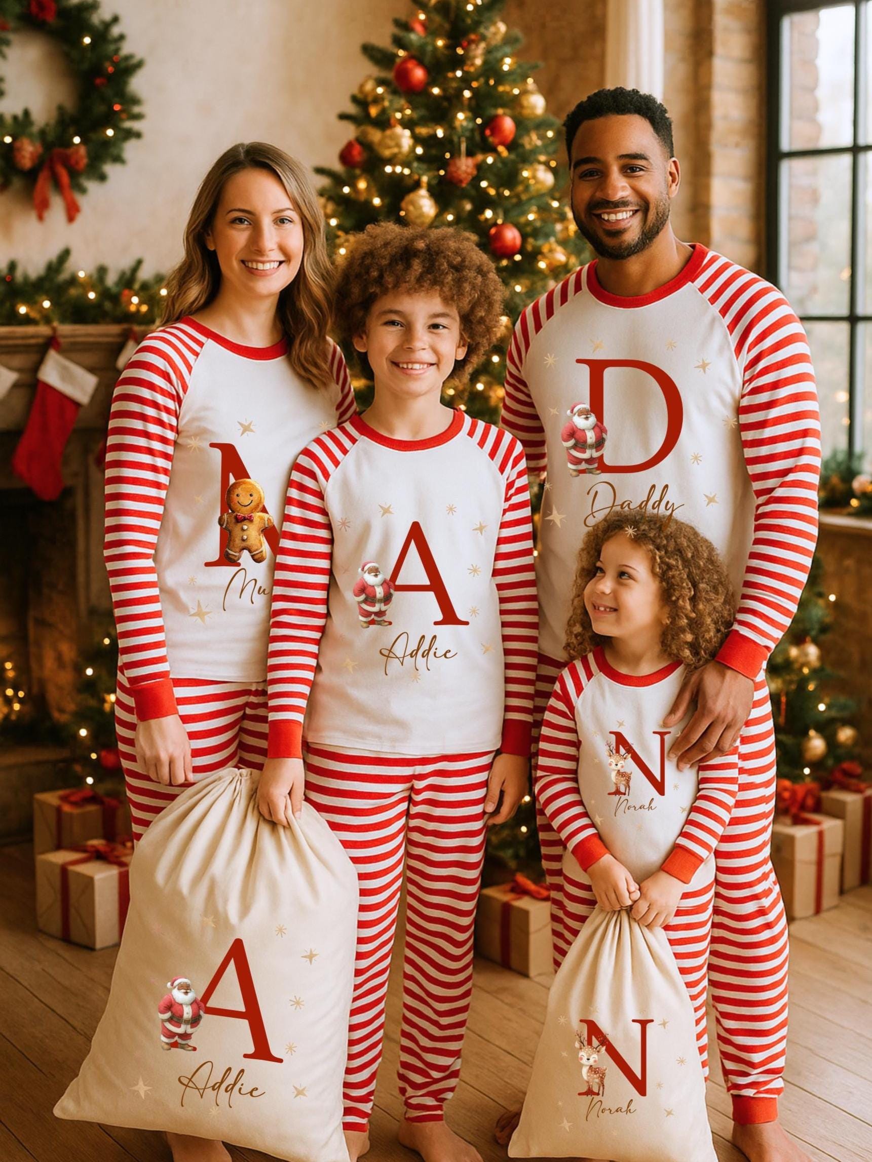 Matching Santa Pyjamas – Family Christmas PJs – Santa Claus Matching Pyjamas for Kids & Adults – Holiday Xmas Eve Outfits