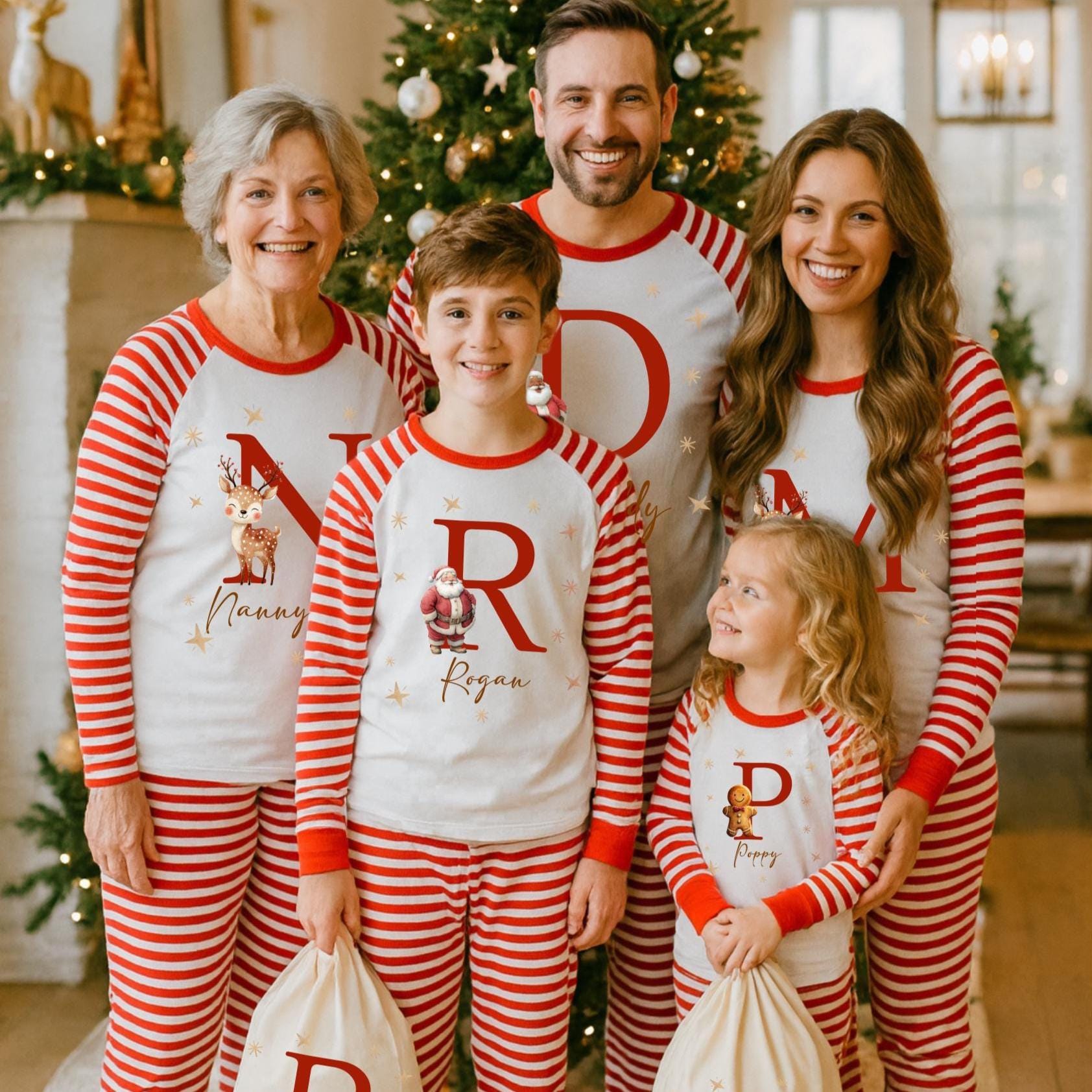 Matching Santa Pyjamas – Family Christmas PJs – Santa Claus Matching Pyjamas for Kids & Adults – Holiday Xmas Eve Outfits