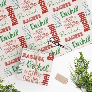 Personalized Name Christmas Wrapping Paper, Custom holiday gift wrap, Magical Christmas gifts, No tags Xmas wrap, Unique paper gifts