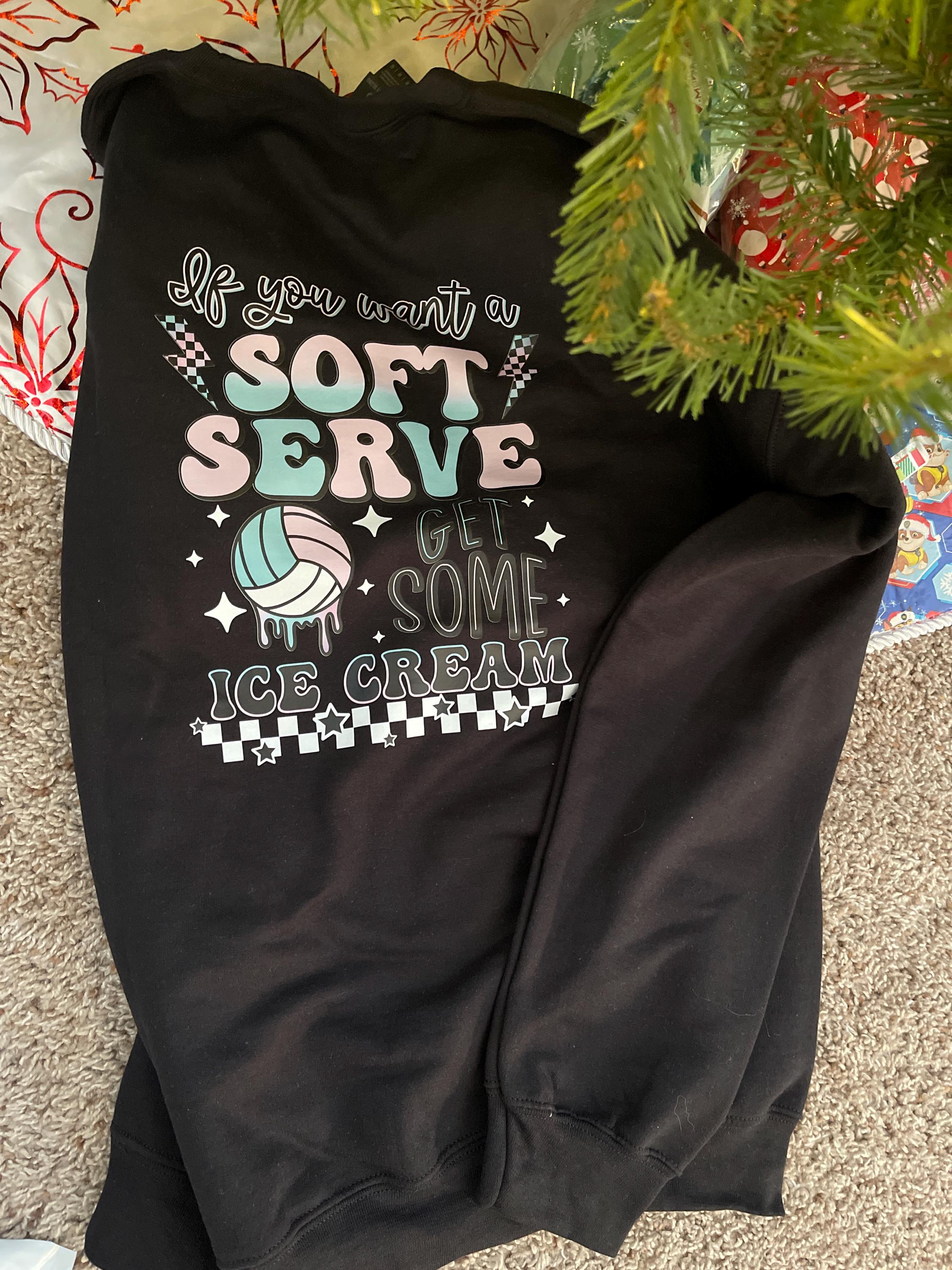 If You A Soft Serve Go Get Ice Cream Sweatshirt, Funny Volleyball Sweater,Volleyball Team Hoodie,Volleyball Mom Sweatshirt,Volleyball Hoodie