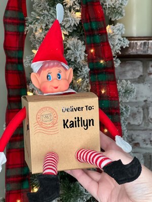 Elf Arrival Box Personalized with Child's Name | Christmas Elf Prop Elf Setup | Christmas Elf Kids | Elf Kit | Custom Elf Accessories
