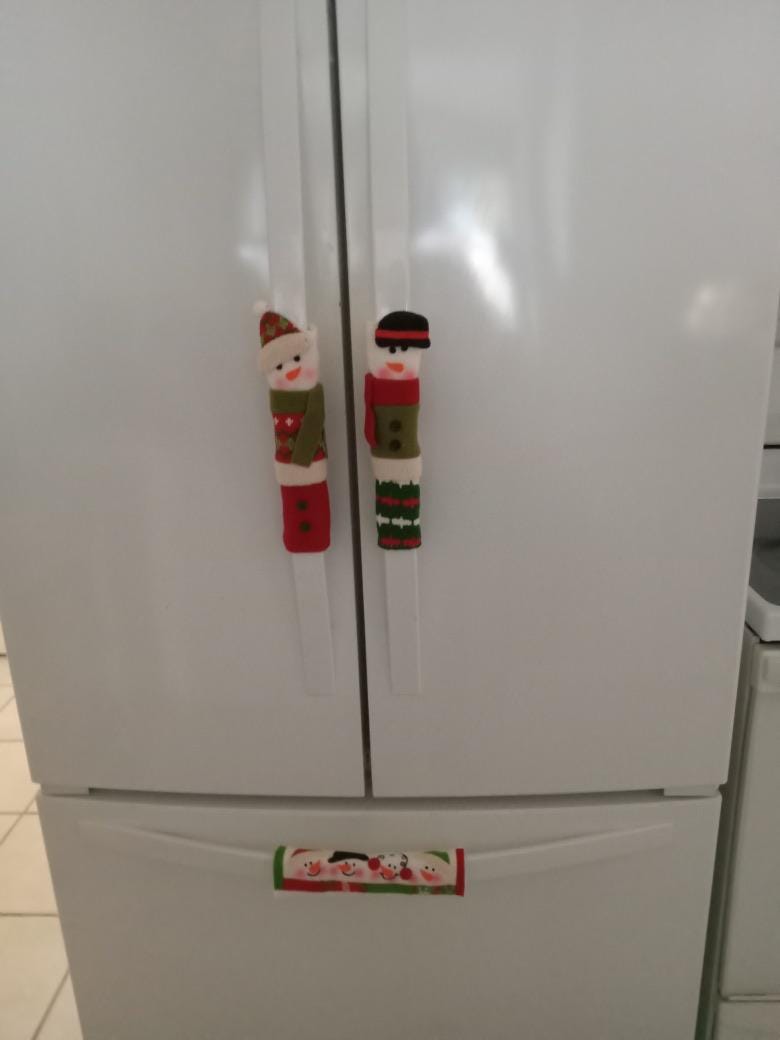 Snowman Christmas Decorations - Set of 3 Kitchen Handle Covers - Best Xmas Idea for Gift and Decor