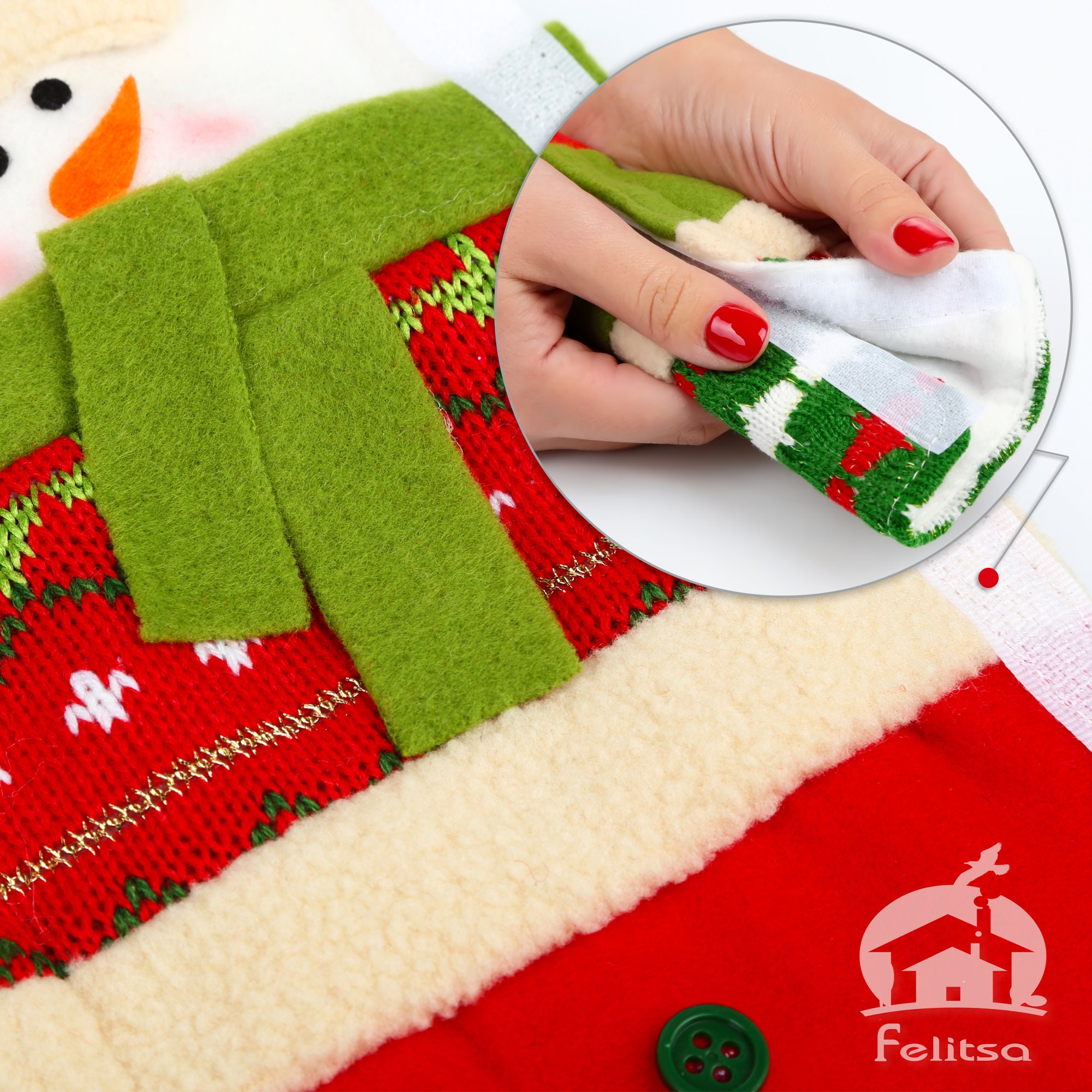 Snowman Christmas Decorations - Set of 3 Kitchen Handle Covers - Best Xmas Idea for Gift and Decor