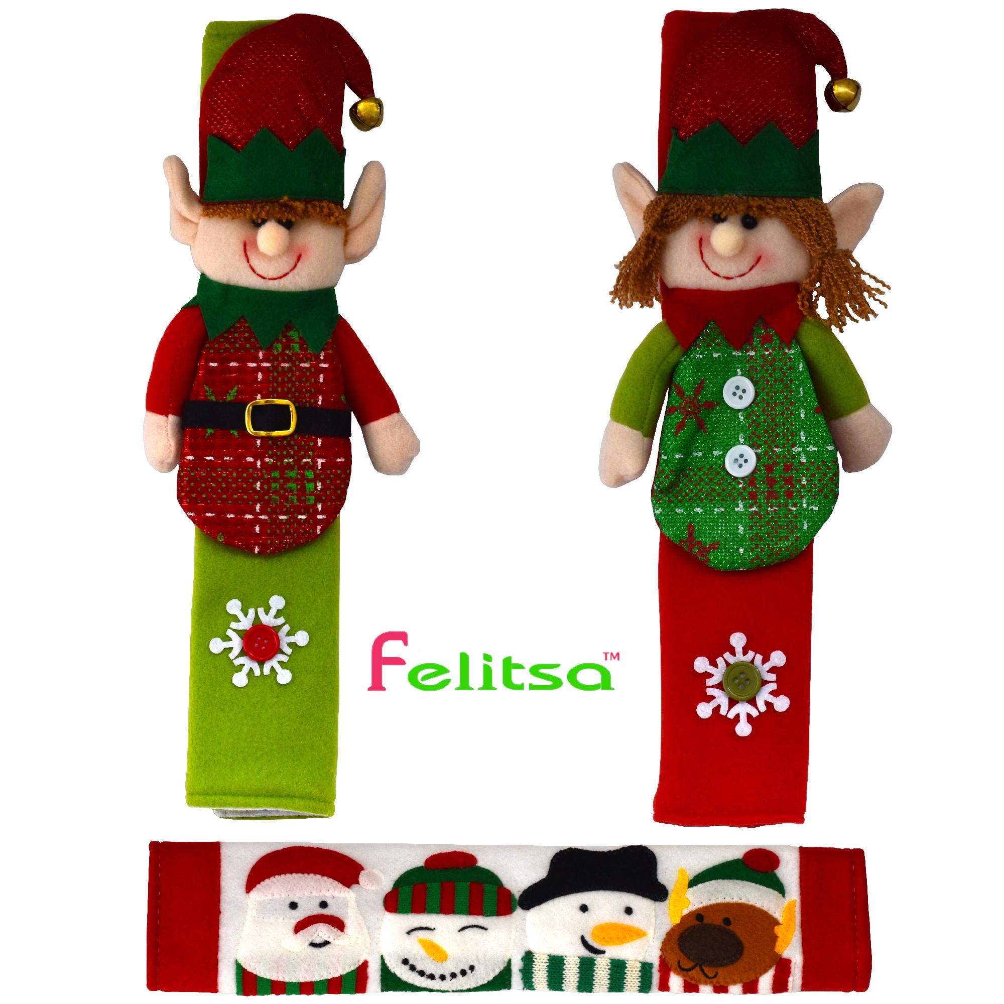 Snowman Christmas Decorations - Set of 3 Kitchen Handle Covers - Best Xmas Idea for Gift and Decor