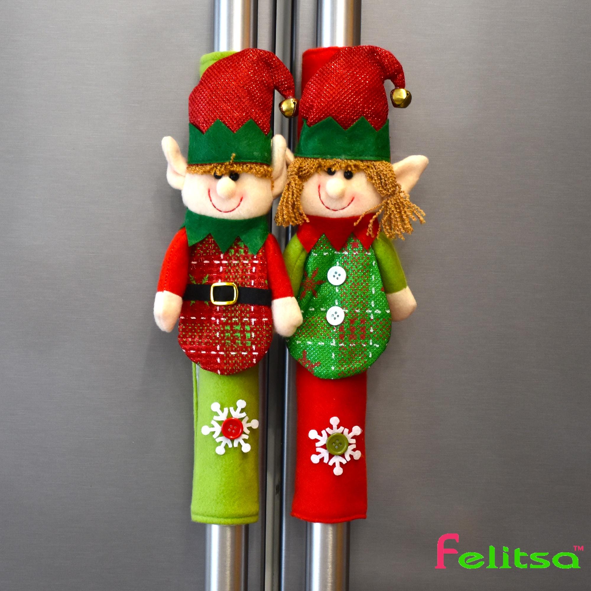 Snowman Christmas Decorations - Set of 3 Kitchen Handle Covers - Best Xmas Idea for Gift and Decor