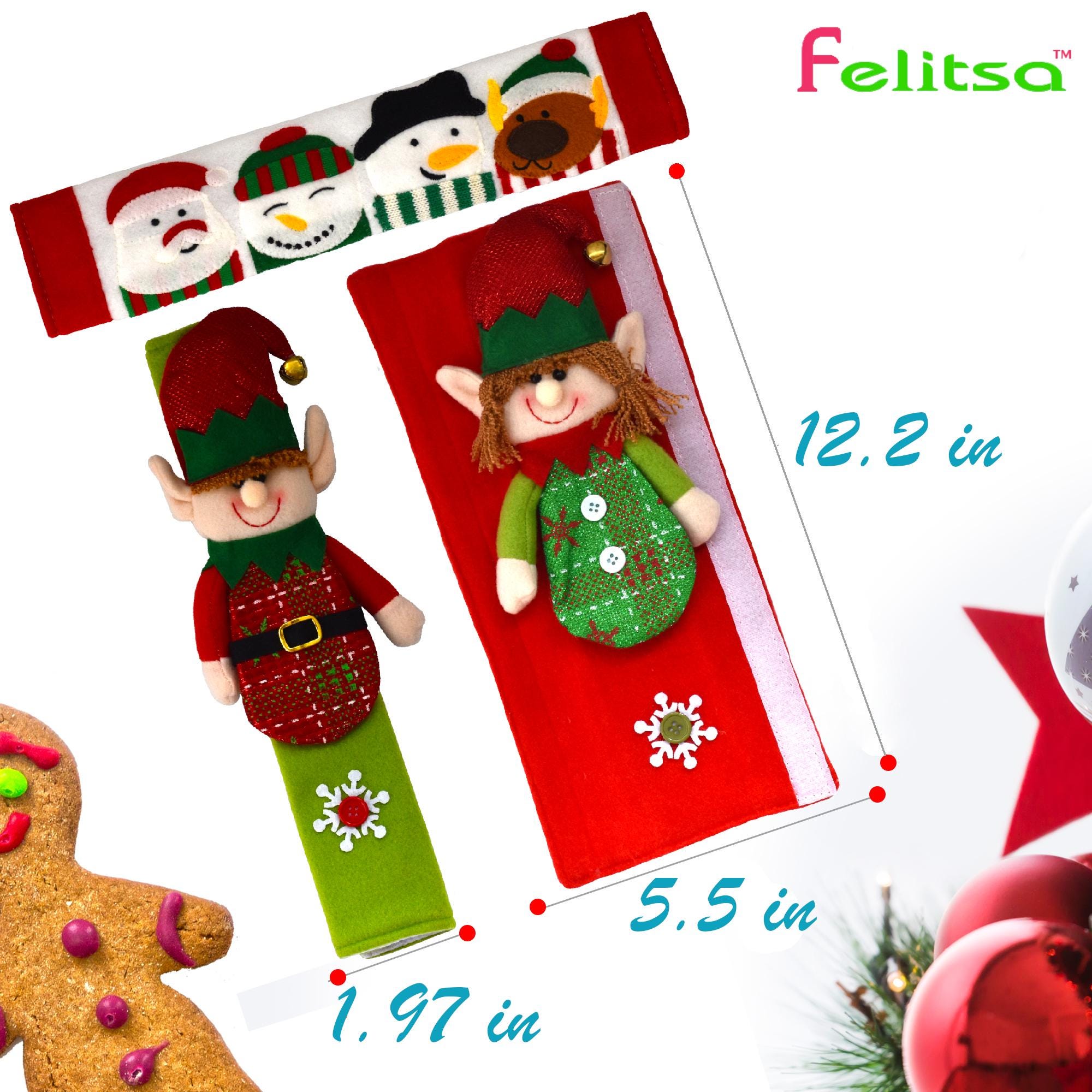 Snowman Christmas Decorations - Set of 3 Kitchen Handle Covers - Best Xmas Idea for Gift and Decor