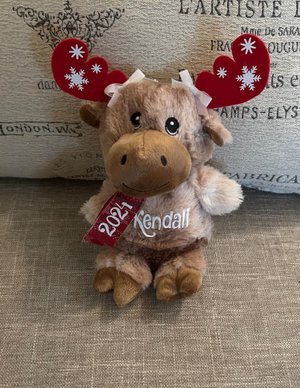 Christmas plush, Christmas gift, Personalized Christmas Moose, Stocking stuffers for kids, gift for kids, Boy gift, Gift for Preschoolers,