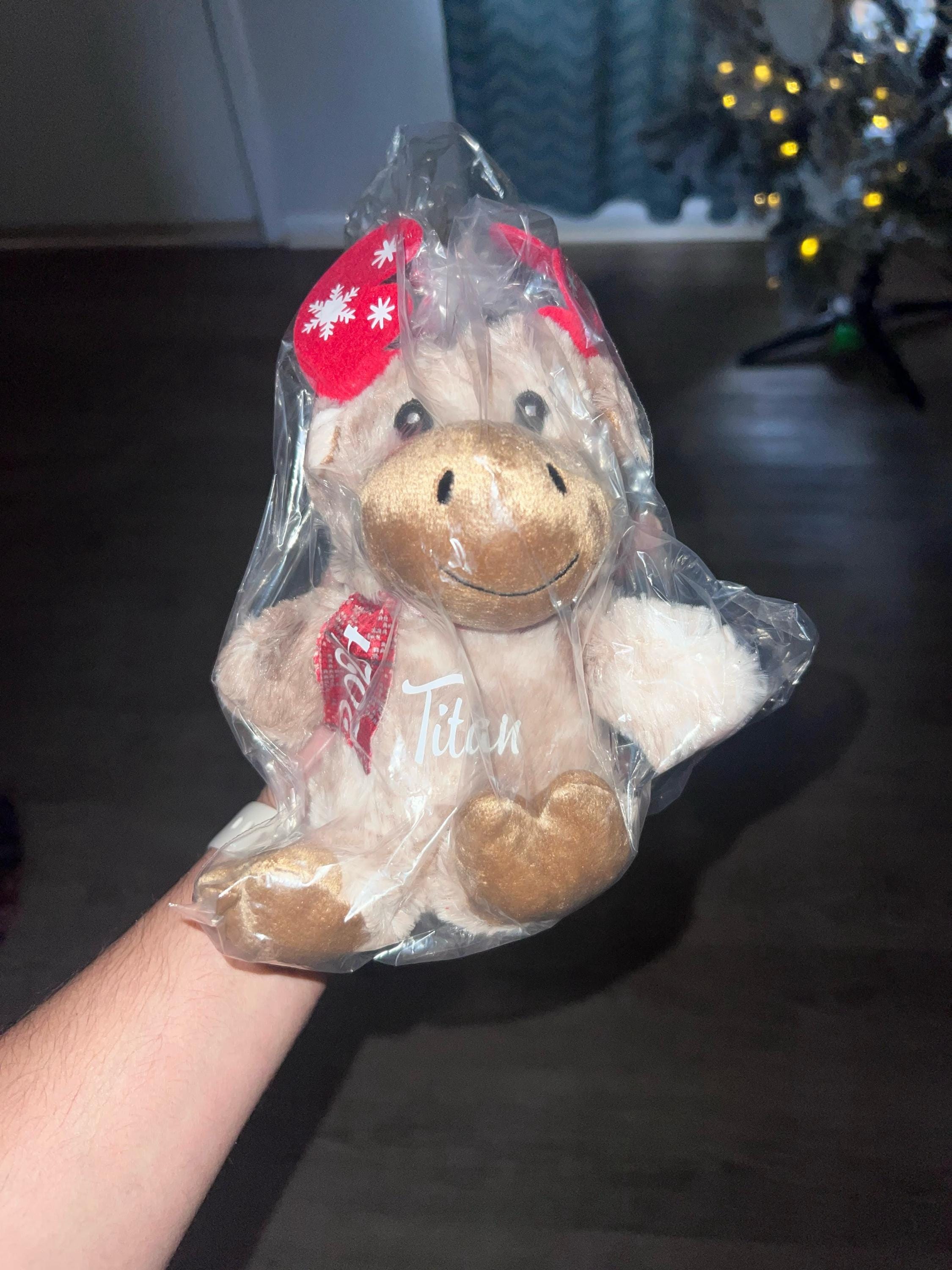 Christmas plush, Christmas gift, Personalized Christmas Moose, Stocking stuffers for kids, gift for kids, Boy gift, Gift for Preschoolers,