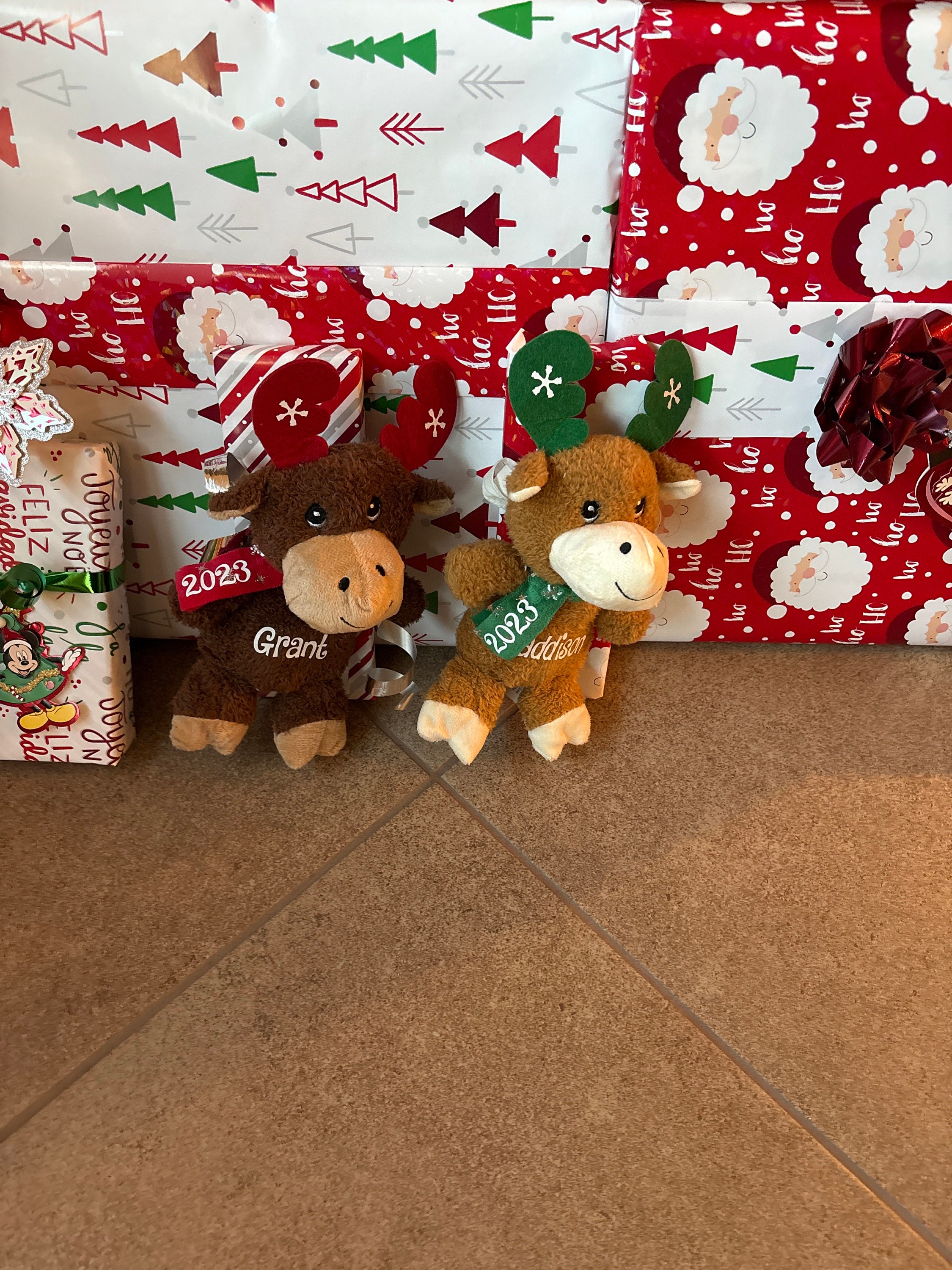 Christmas plush, Christmas gift, Personalized Christmas Moose, Stocking stuffers for kids, gift for kids, Boy gift, Gift for Preschoolers,