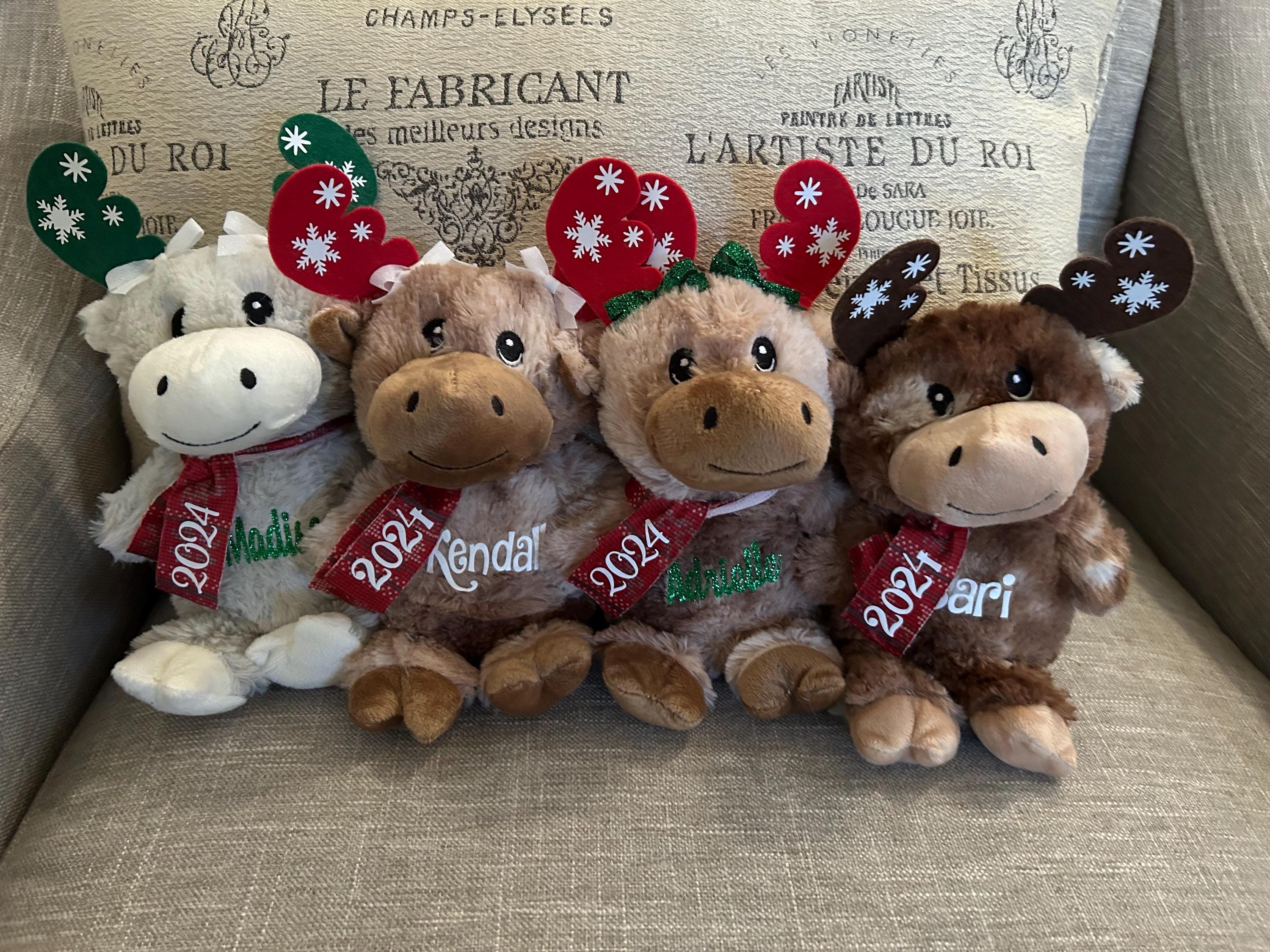 Christmas plush, Christmas gift, Personalized Christmas Moose, Stocking stuffers for kids, gift for kids, Boy gift, Gift for Preschoolers,