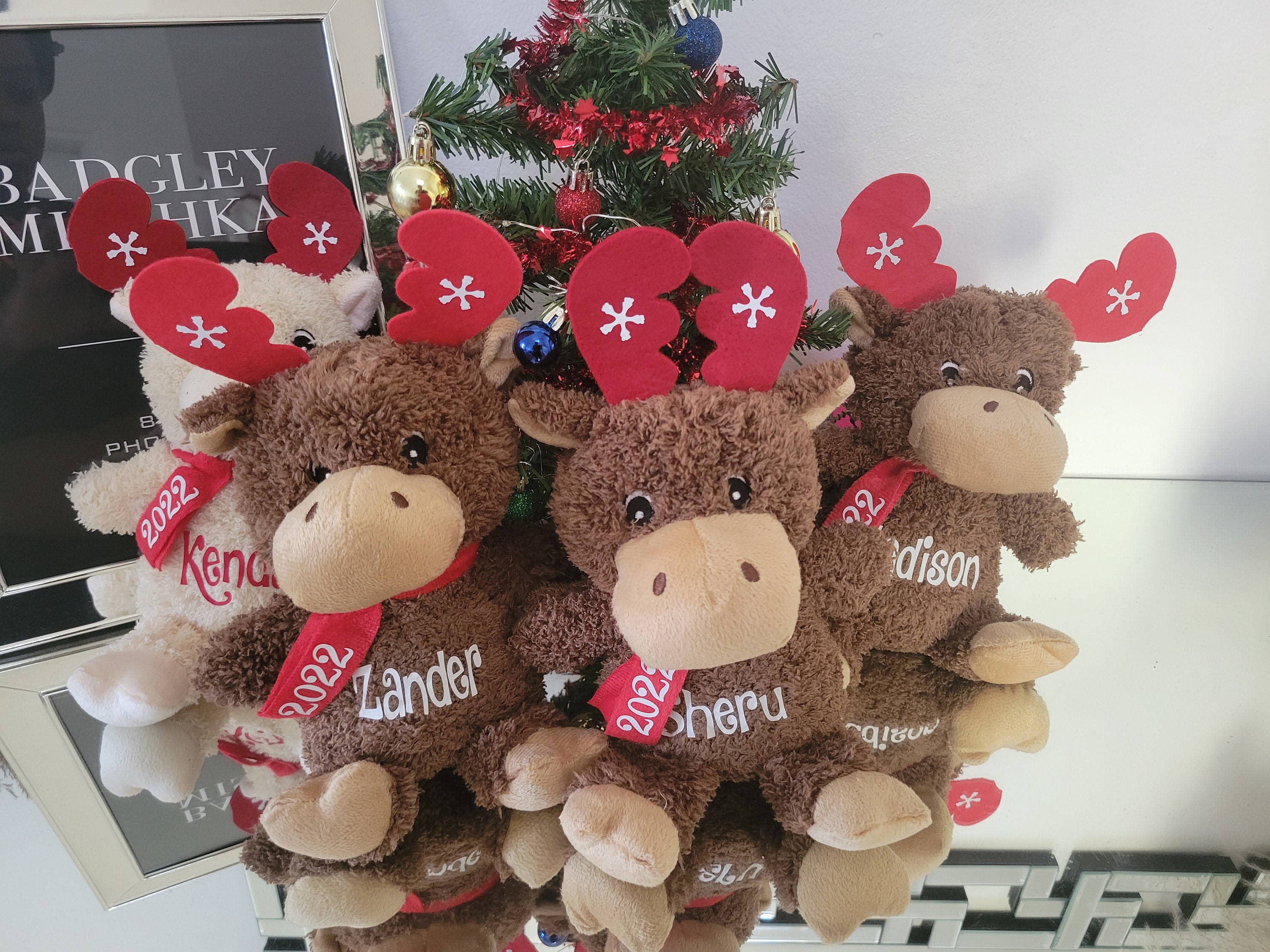 Christmas plush, Christmas gift, Personalized Christmas Moose, Stocking stuffers for kids, gift for kids, Boy gift, Gift for Preschoolers,