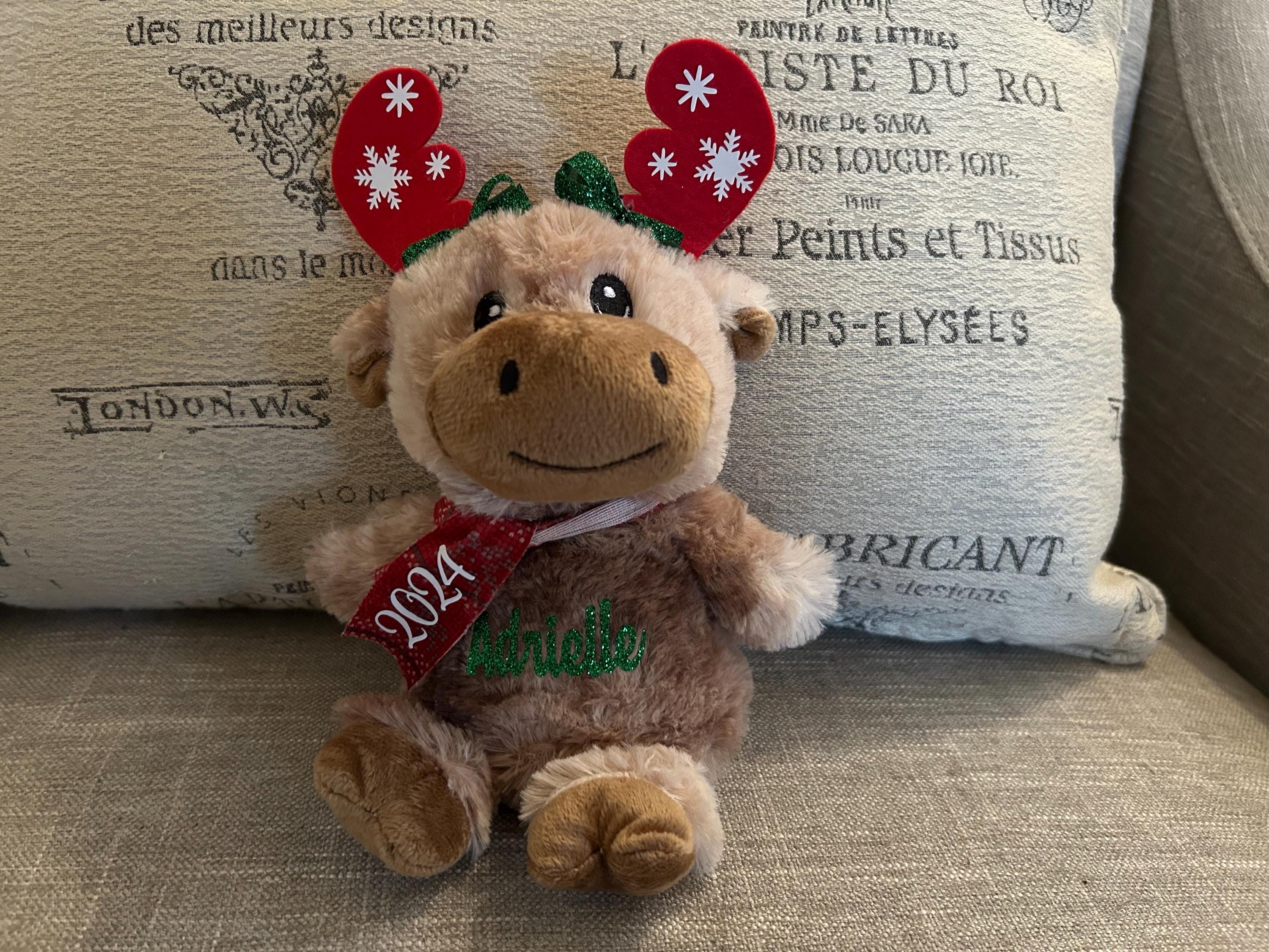 Christmas plush, Christmas gift, Personalized Christmas Moose, Stocking stuffers for kids, gift for kids, Boy gift, Gift for Preschoolers,