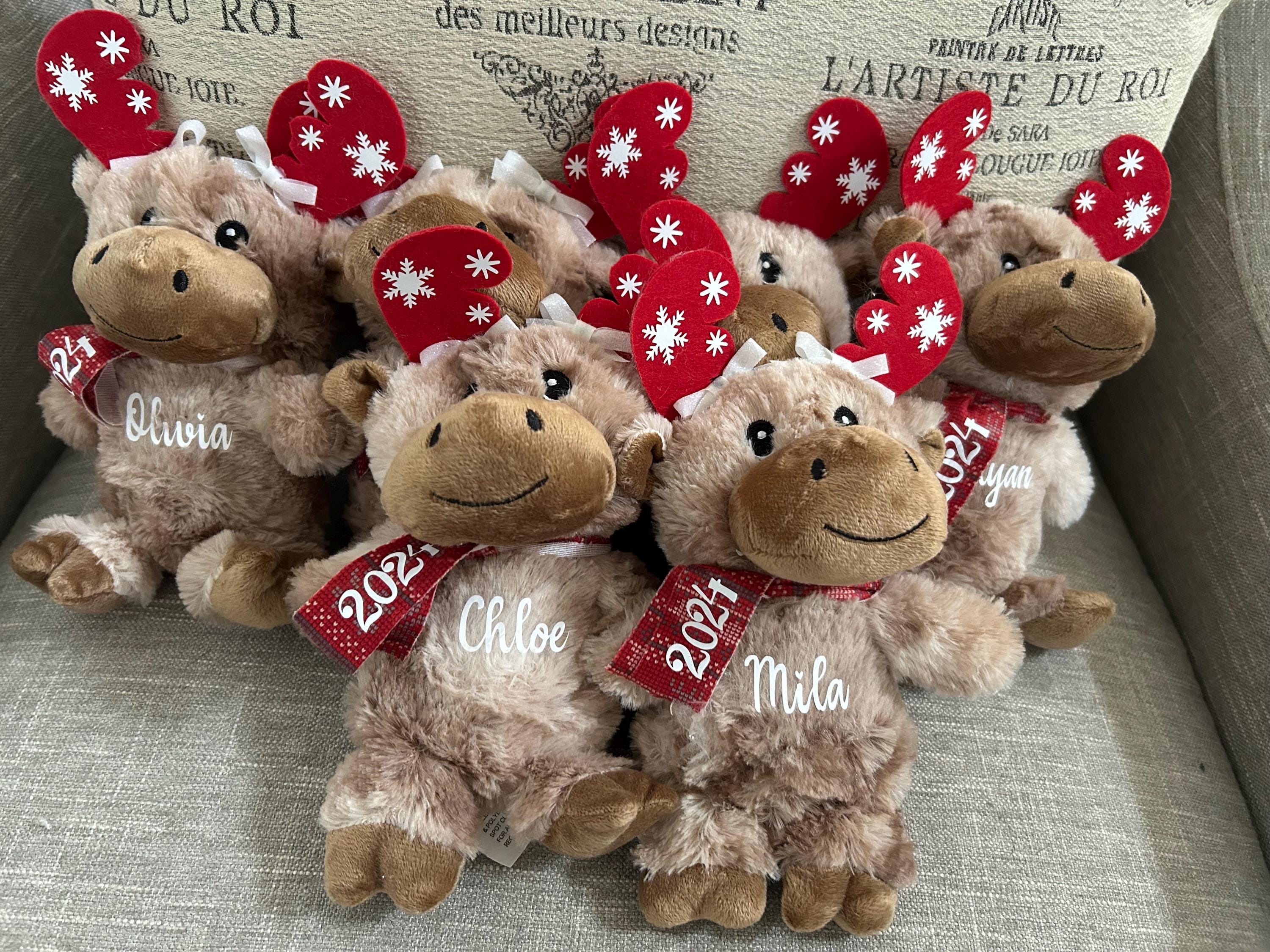 Christmas plush, Christmas gift, Personalized Christmas Moose, Stocking stuffers for kids, gift for kids, Boy gift, Gift for Preschoolers,