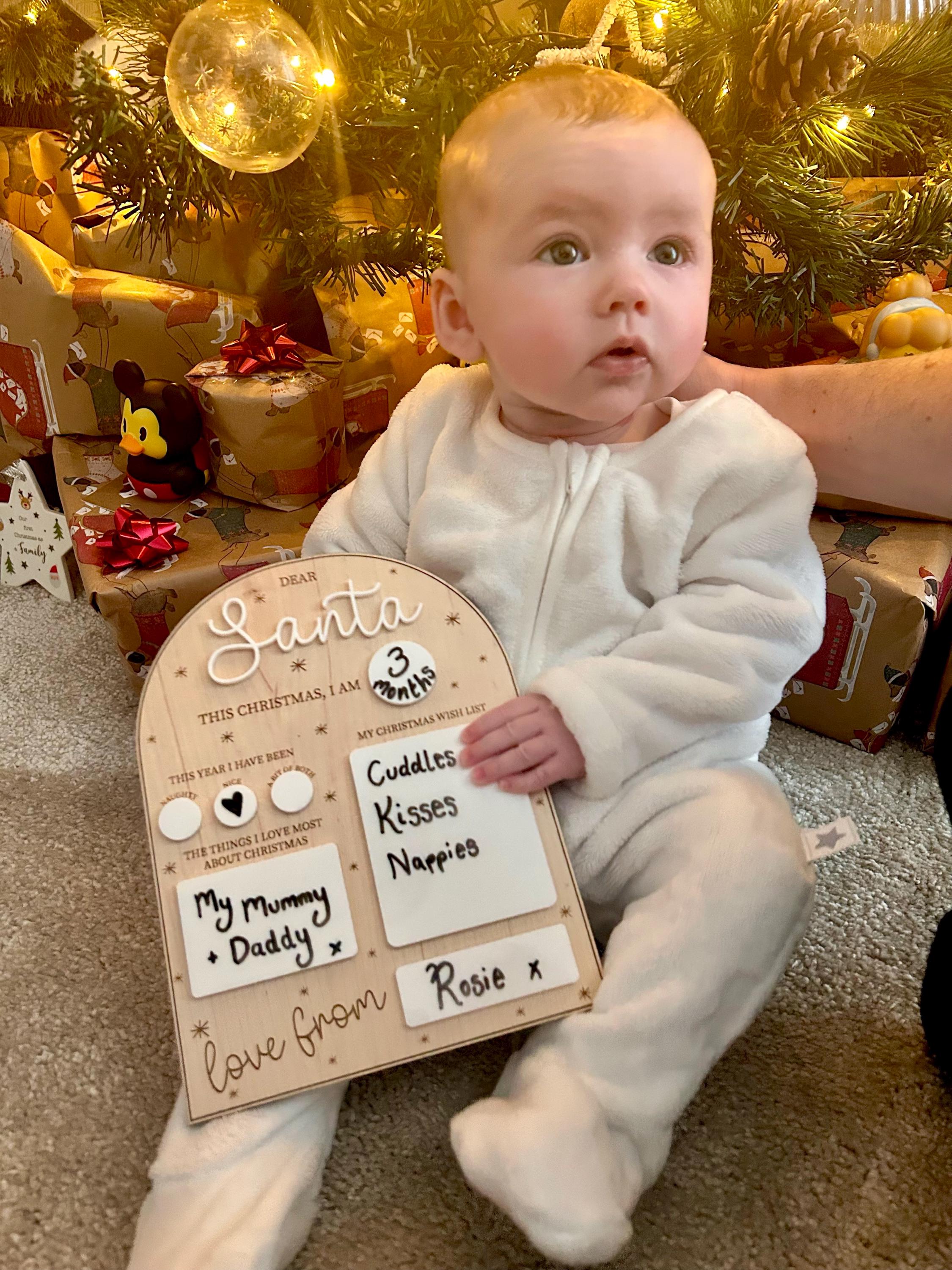 Reusable Dear Santa Letter Christmas Wish White Board Wood Acrylic