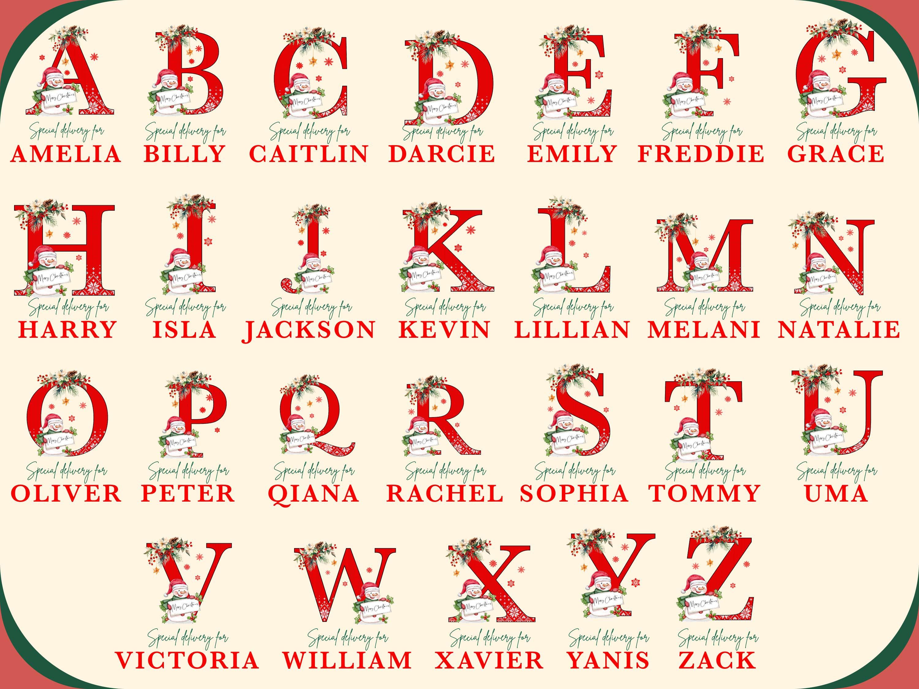 Christmas Santa Gift Bag for Kids Christmas, Custom Christmas Eve Bag, Sack for Christmas Presents, Holiday Gift Bag, Initial Snowman Secret