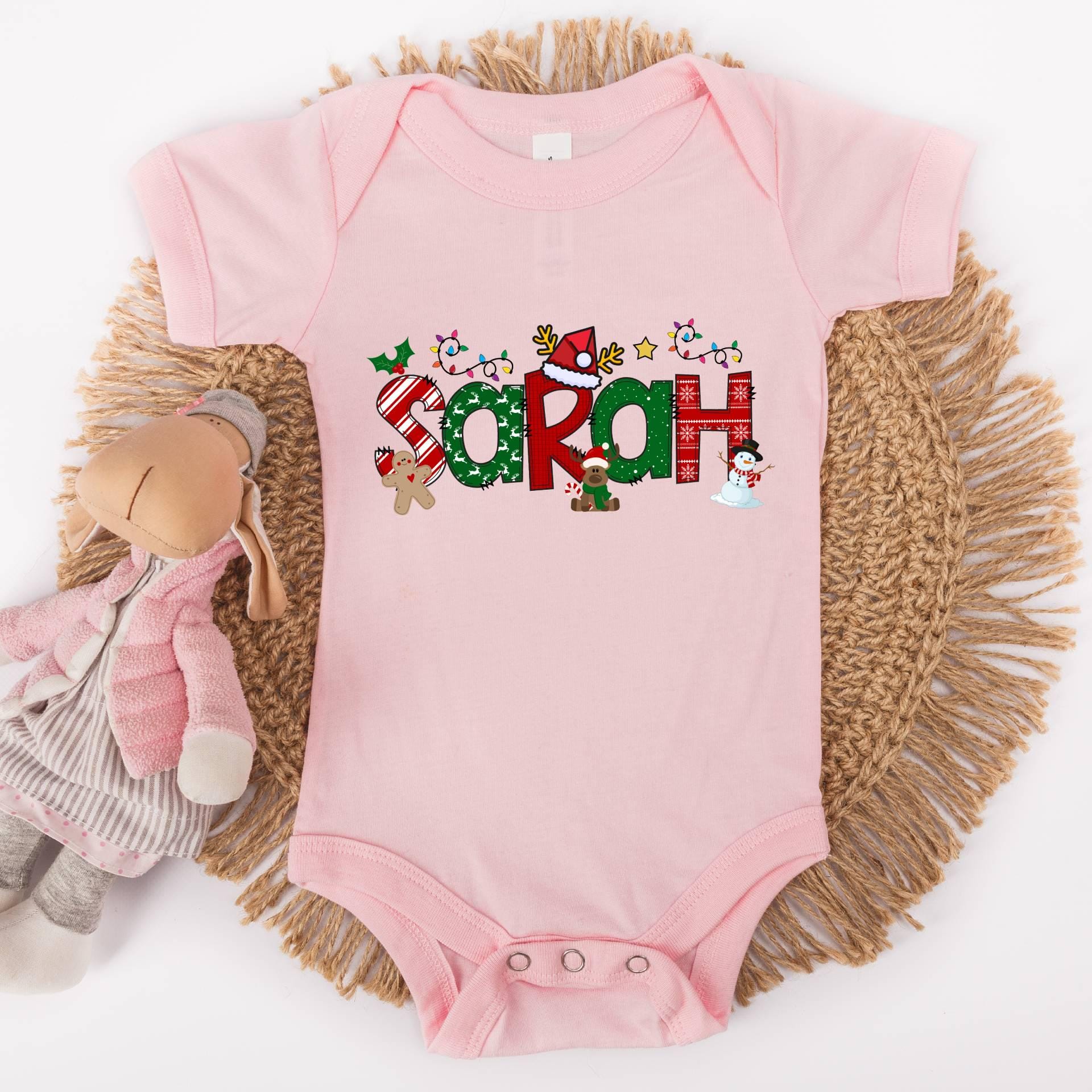 Personalized Christmas Kids Name Shirt,Custom Christmas Toddler Shirt,Christmas Gifts for Kids,Girl Name Christmas Shirt,Mother Daughter Tee