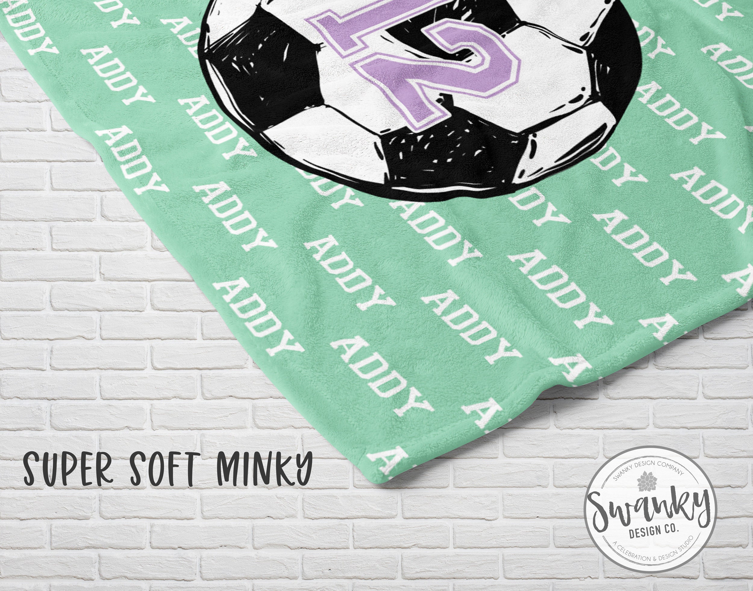 Personalized Soccer Blanket, Custom Soccer Sherpa Fleece Blankets, Gift for Soccer Lovers, Birthday Gift For Boys ,The Tatum