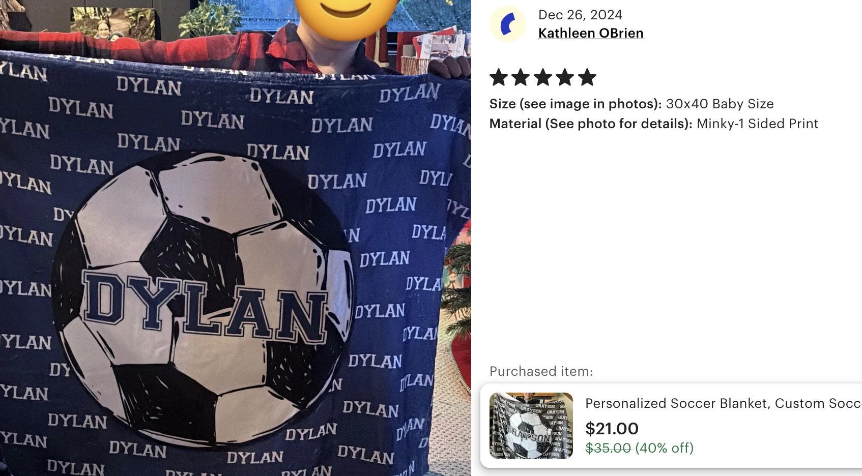 Personalized Soccer Blanket, Custom Soccer Sherpa Fleece Blankets, Gift for Soccer Lovers, Birthday Gift For Boys ,The Tatum