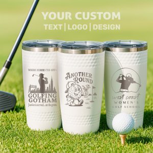Personalized Golf Tumbler, Custom Logo Golf Tumbler, 20oz Insulated Golf Mug, Gift for Golf Lover, Golf Club Mug, Corporate Tournament Gift