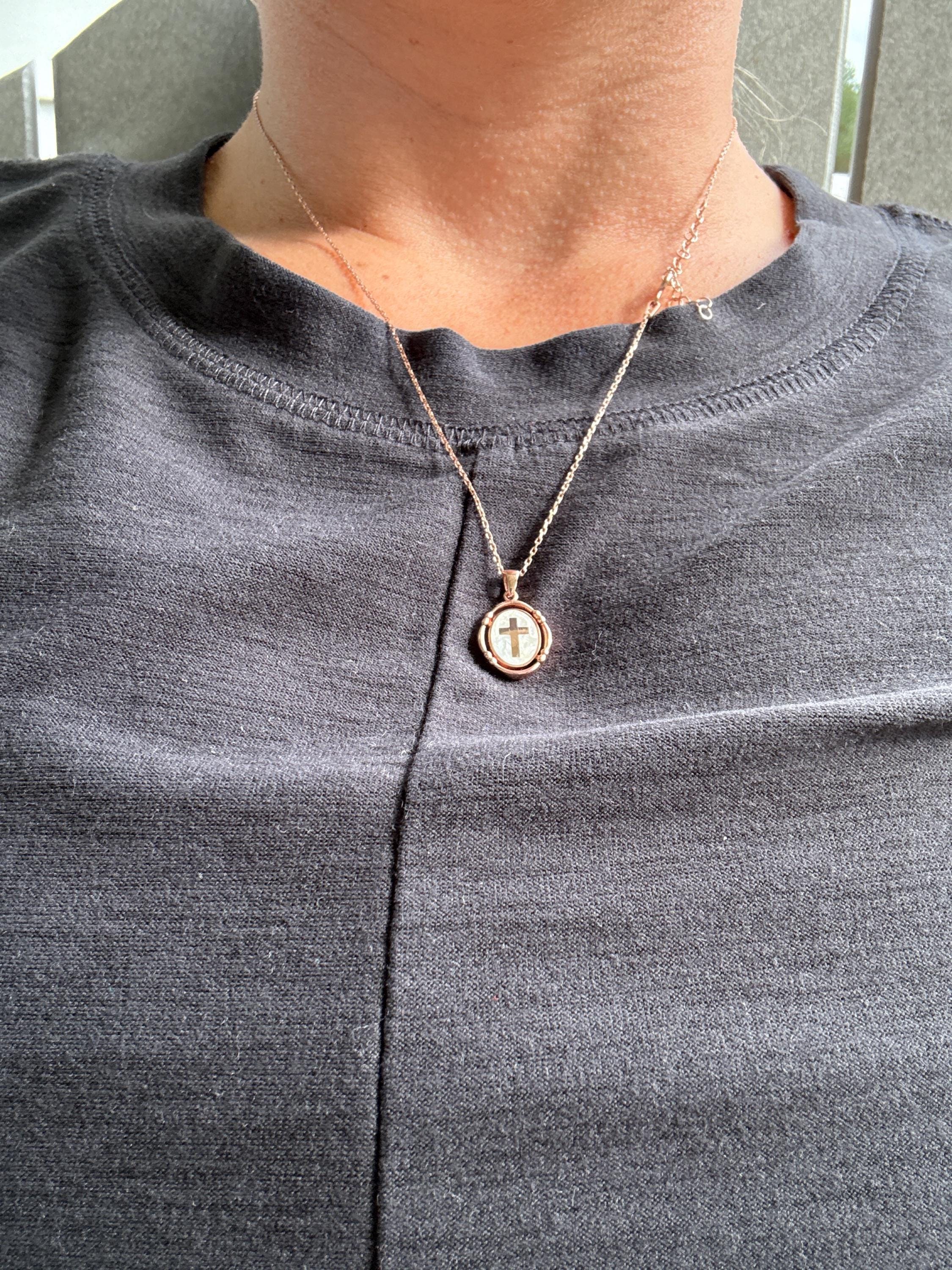 Pearl White Enamel Cross Necklace ,Gold Cross Pendant ,Religious Necklace ,Enamel Necklace , Christian Jewelry ,Christmas Gift,Birthday Gift