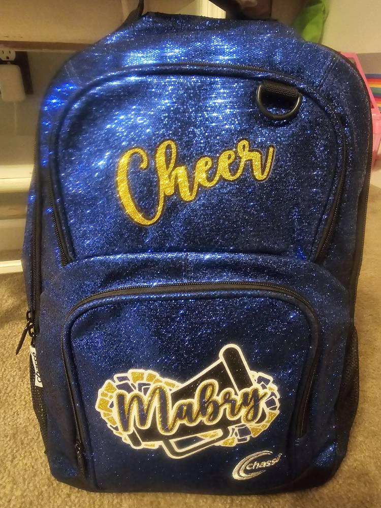 Cheer Glitter Stickers & Magnets - Cheerleader High School Team Name Megaphone Pom Poms - Varsity JV Laptop Water Bottle Cups Tumblers