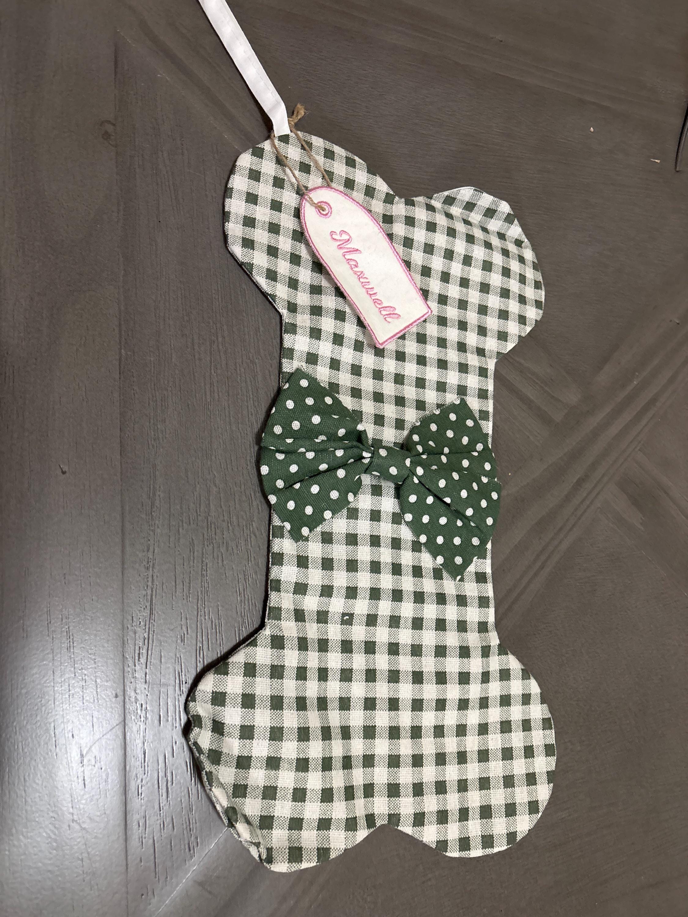 Personalized Dog Christmas Stockings Pet Stockings with Name Tag Custom Holiday Stockings Embroidered Dog Bone Stockings for New Puppy Gifts