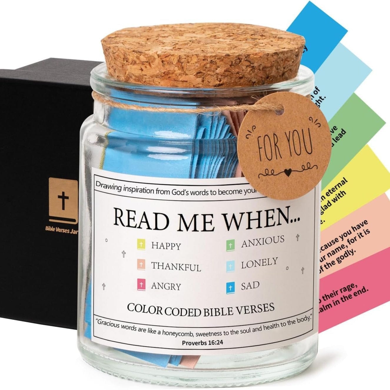 (GIFTING OFFER) Handmade 90 Day Bible Verses Jar (Comes With Christian Gift Box)