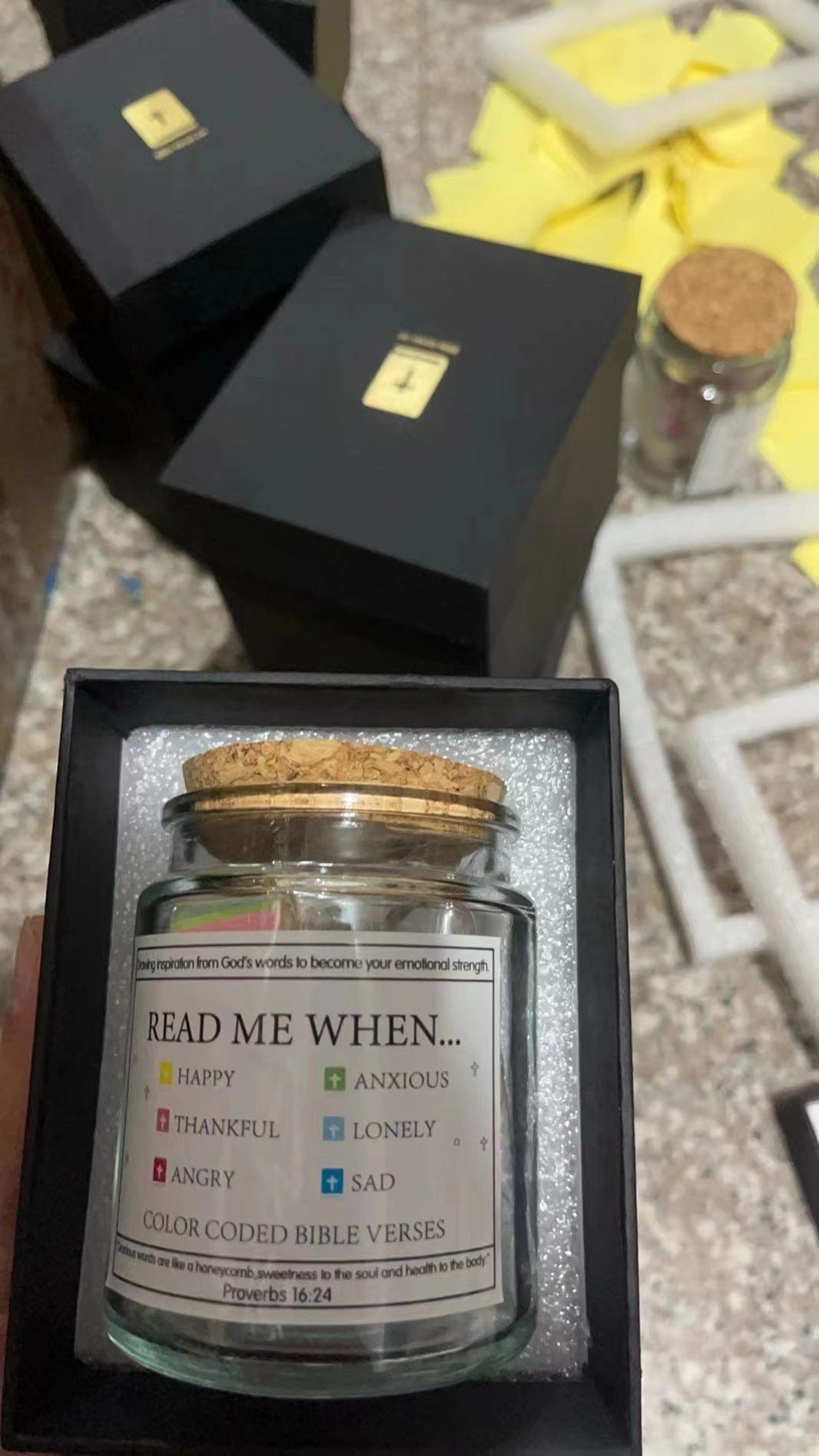 (GIFTING OFFER) Handmade 90 Day Bible Verses Jar (Comes With Christian Gift Box)