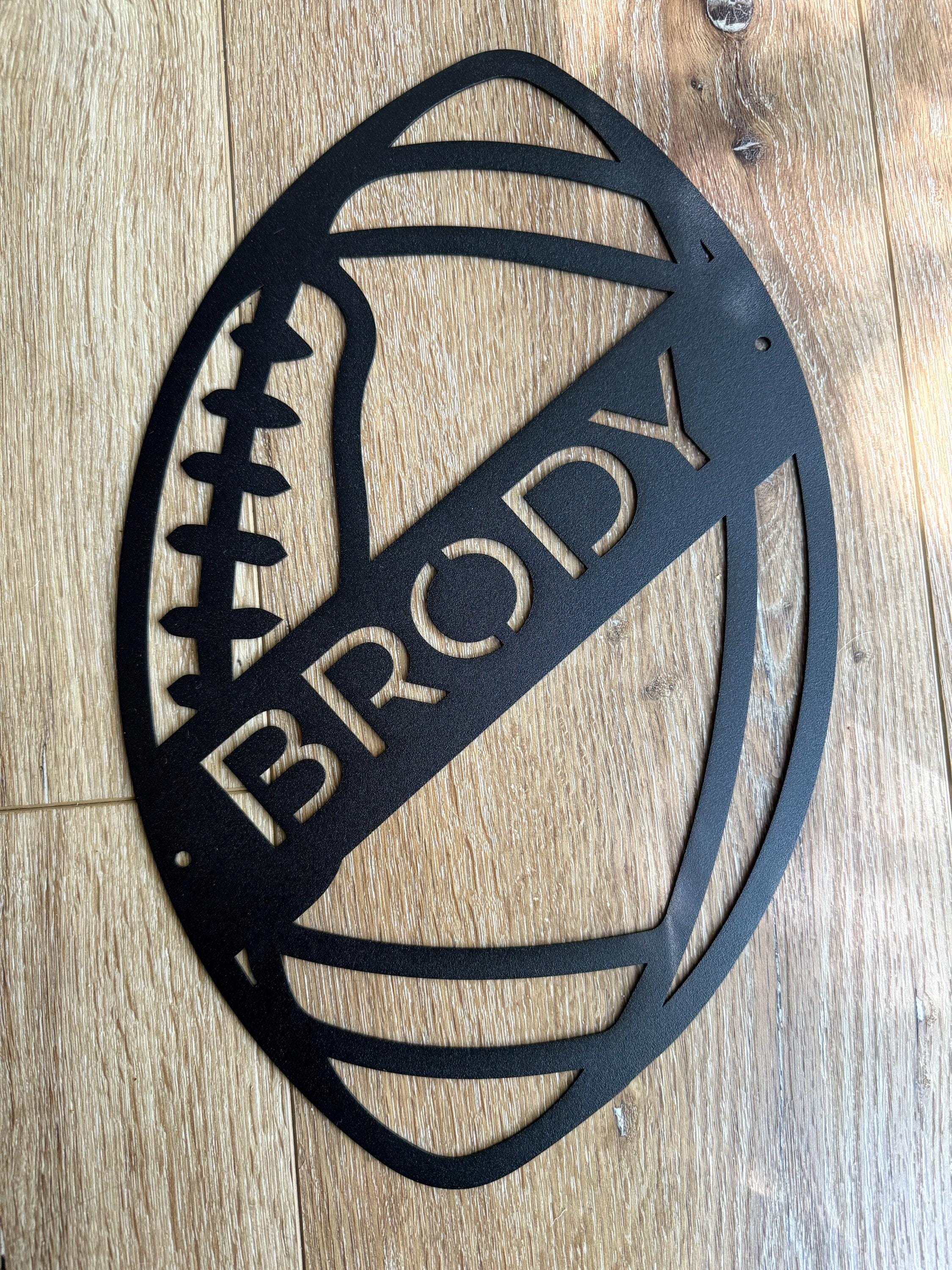 Personalized USA Football Metal Wall Art, Football Sign, Football Name Sign, Sports Name Sign, Gift For US Football Players, Sports Wall Art