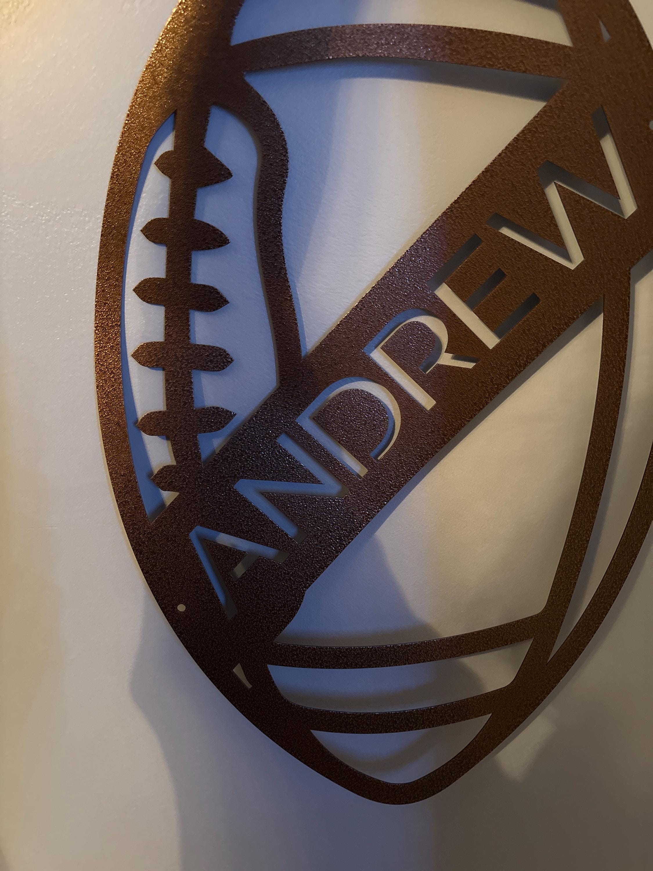Personalized USA Football Metal Wall Art, Football Sign, Football Name Sign, Sports Name Sign, Gift For US Football Players, Sports Wall Art