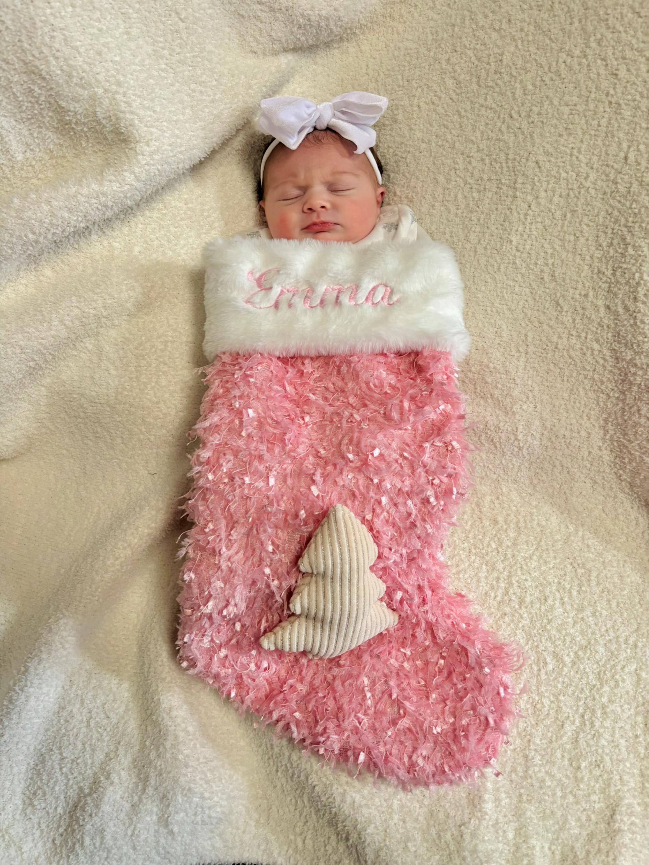 Christmas Stockings Personalized 3D Doll Stocking Embroidered Stockings with Name Sequin Stockings for Holiday Stocking for Christmas Gifts