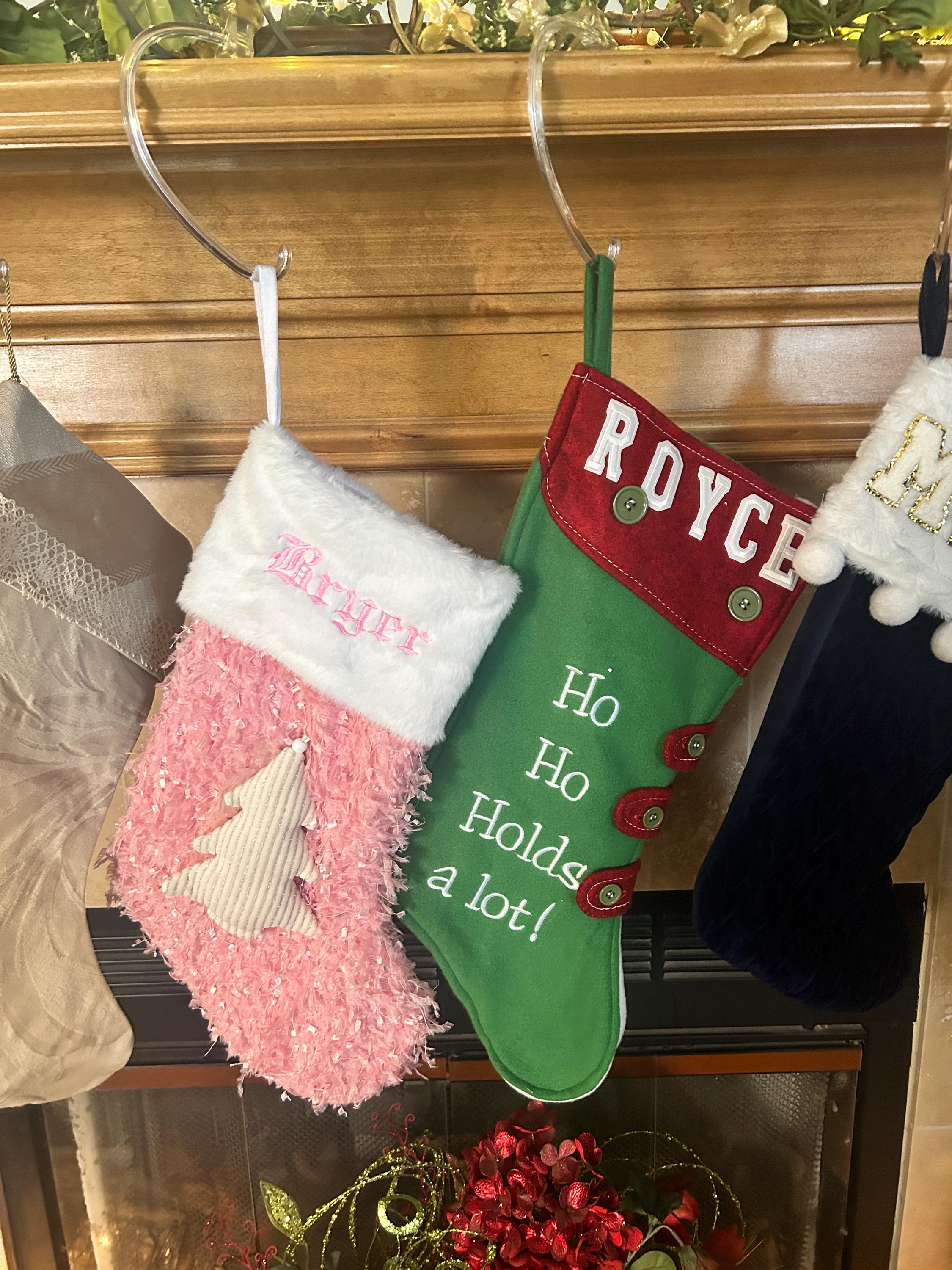 Christmas Stockings Personalized 3D Doll Stocking Embroidered Stockings with Name Sequin Stockings for Holiday Stocking for Christmas Gifts