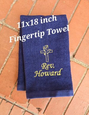 Cross and Dove Finger Tip towel, 11x18 inches, Christian Gifts, Religious Towels