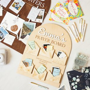 Custom Wooden Prayer Board with Thematic Envelopes, Religious/Christmas Gift for Christian