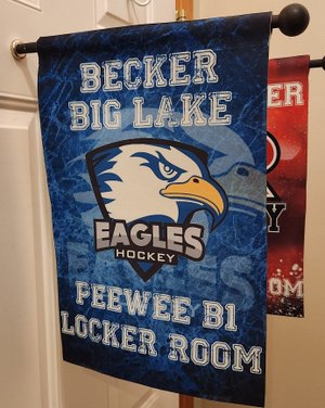 Personalized Sports Team Logo Room Flags, Hockey Locker/Hotel Door Flags, Game Day Gift for Athletes/Teams