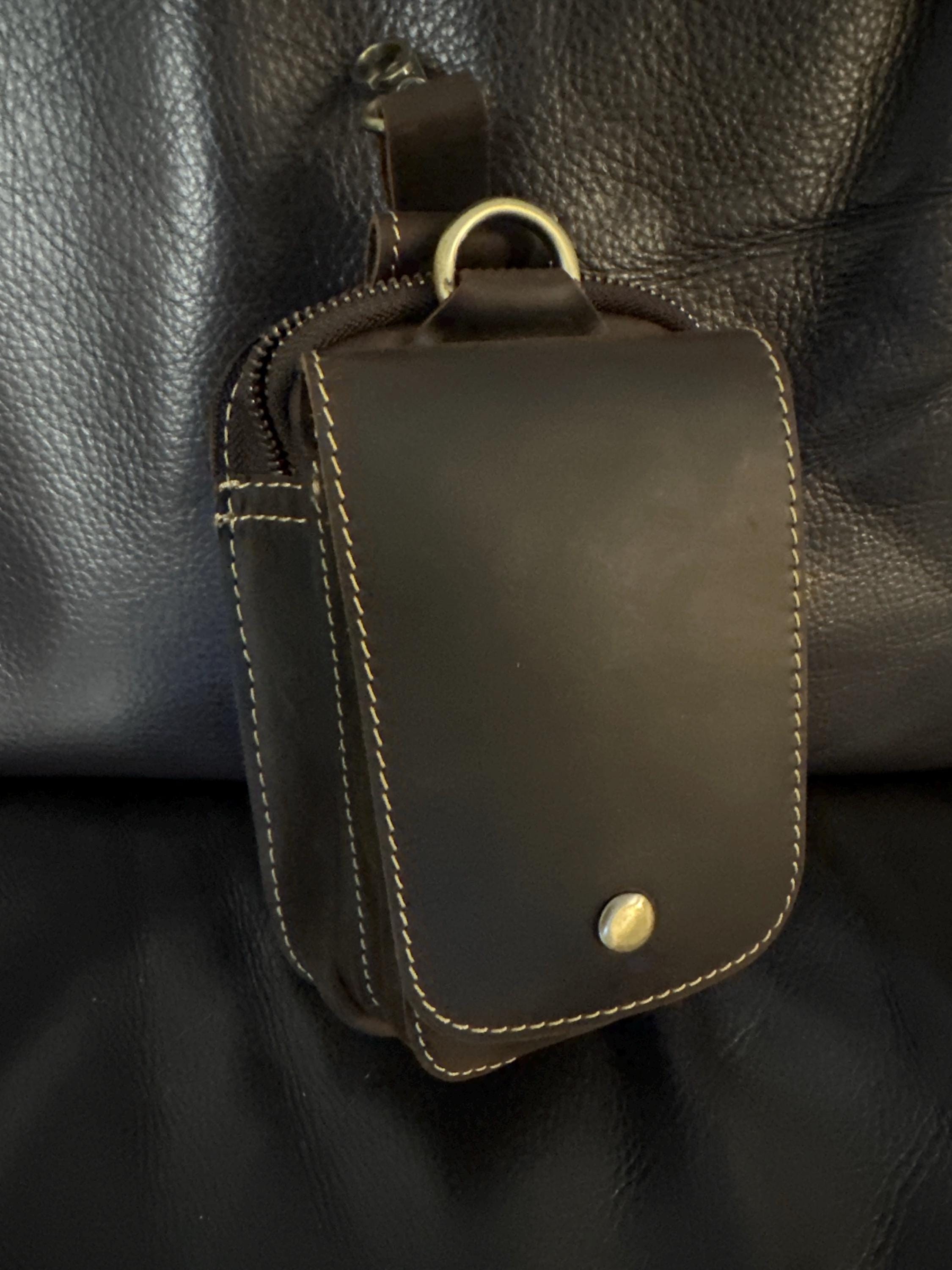 Personalized Leather Belt Bag: Utility Phone Pouch, Hiking Gift