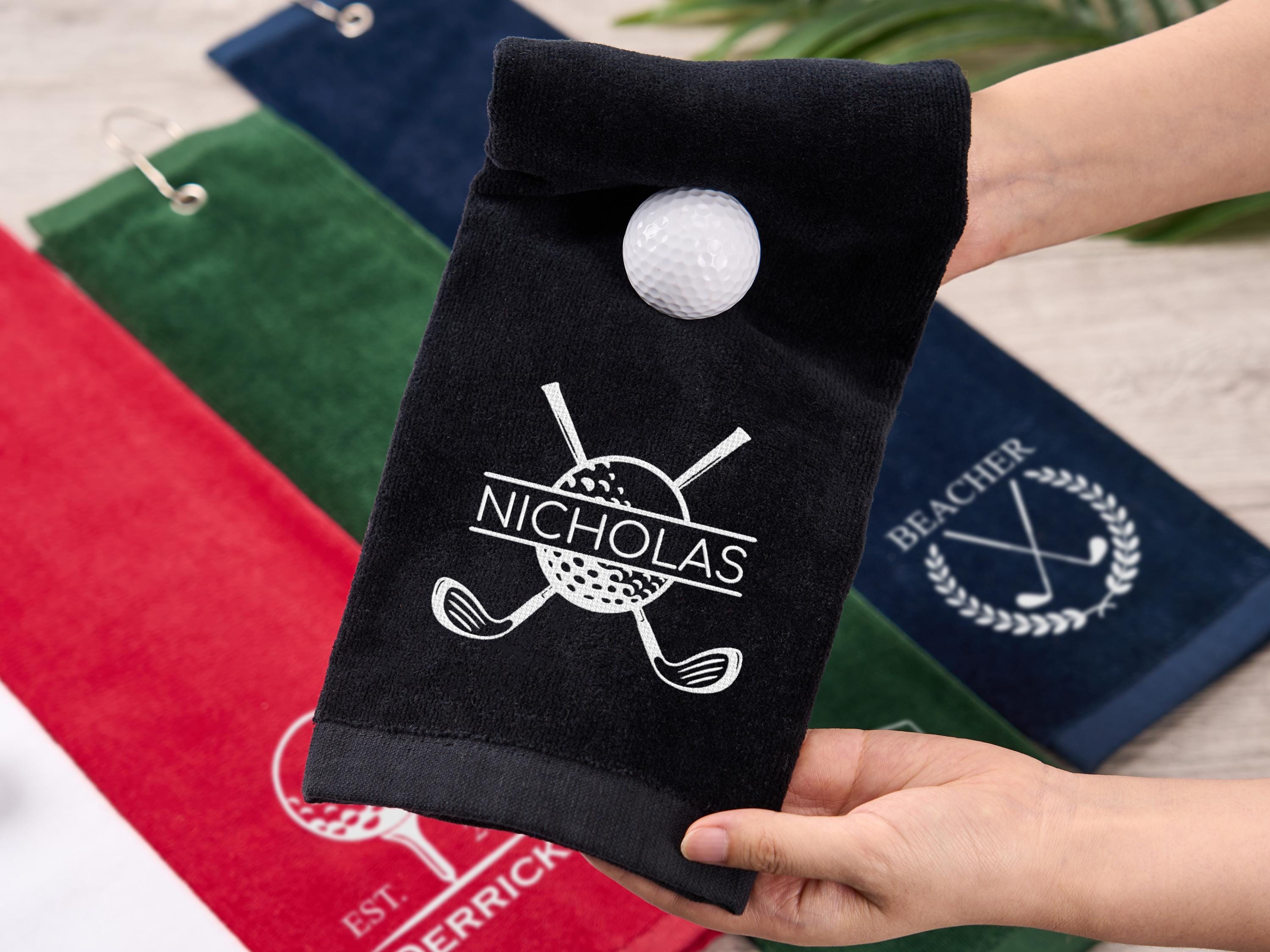 Personalized Golf Towel,Embroidered Golf Towel For Him,Custom Golf Towel With Initials/Name,Birthday Gifts,Gift For Golfer,Gift For Men